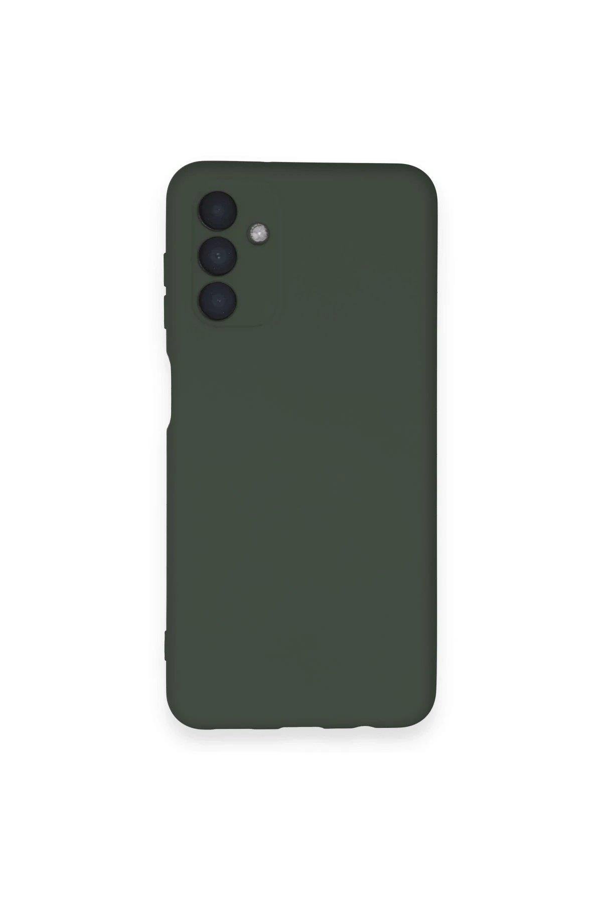 Newface Samsung Galaxy A14 4G Kılıf Nano içi Kadife Silikon - Koyu Yeşil