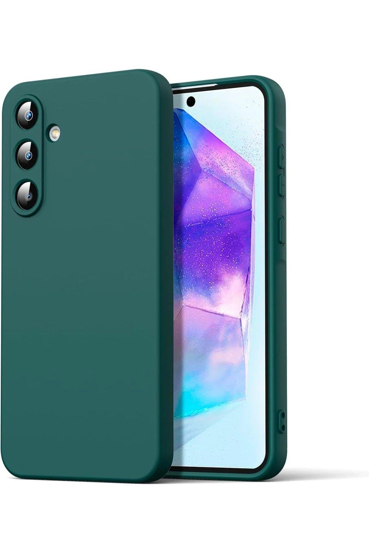 Newface Samsung Galaxy A16 5G Kılıf Nano içi Kadife Silikon - Koyu Yeşil