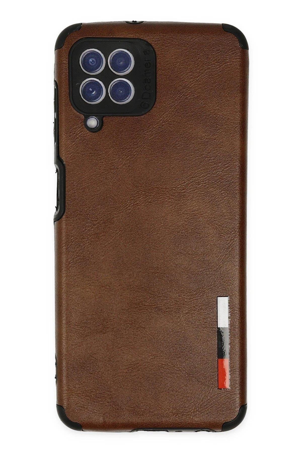 Newface Samsung Galaxy A22 Kılıf Loop Deri Silikon - Kahverengi