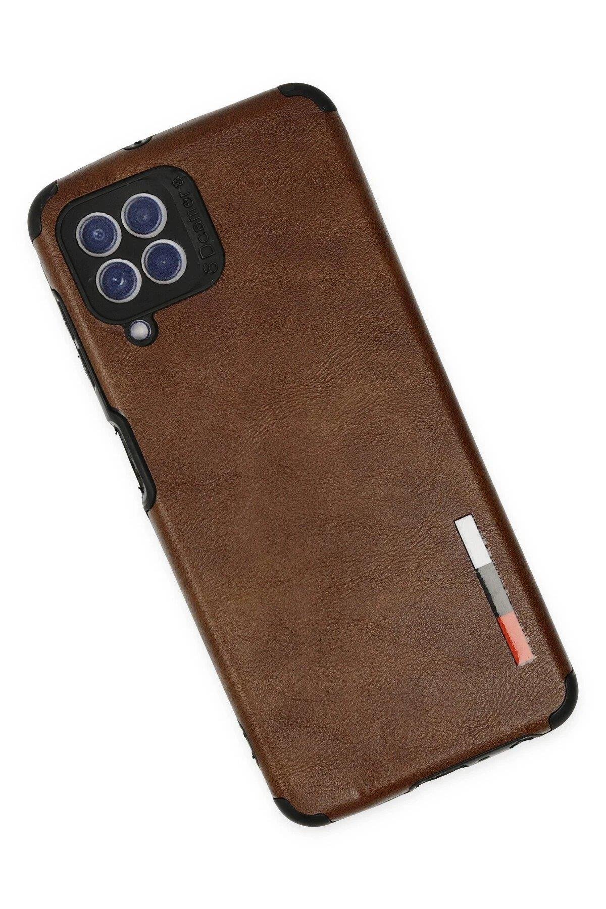 Newface Samsung Galaxy A22 Kılıf Loop Deri Silikon - Kahverengi