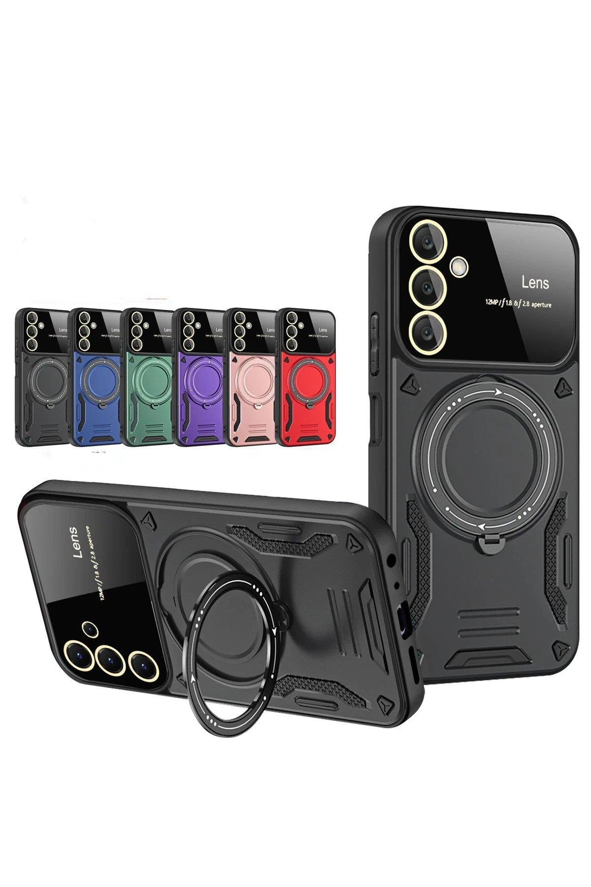 Newface Samsung Galaxy A26 Kılıf Joy Lens Standlı Kapak - Lacivert