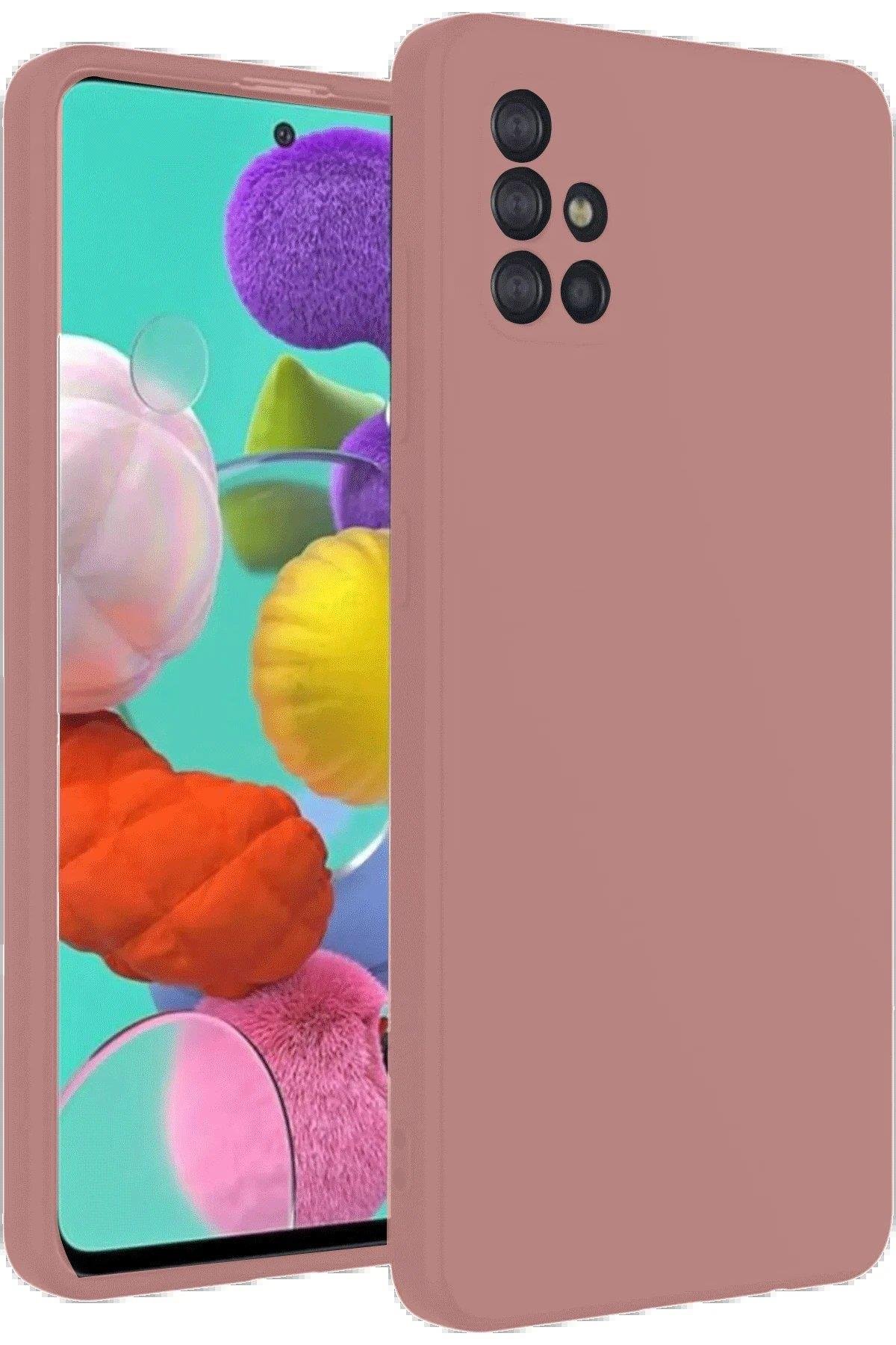 Newface Samsung Galaxy A31 Kılıf Nano içi Kadife Silikon - Pudra