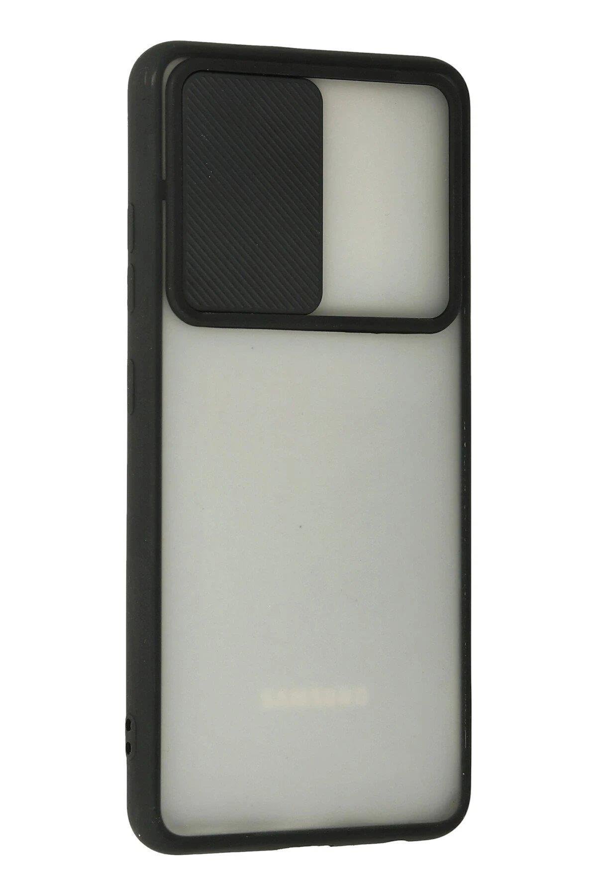 Newface Samsung Galaxy A32 Kılıf Palm Buzlu Kamera Sürgülü Silikon - Siyah