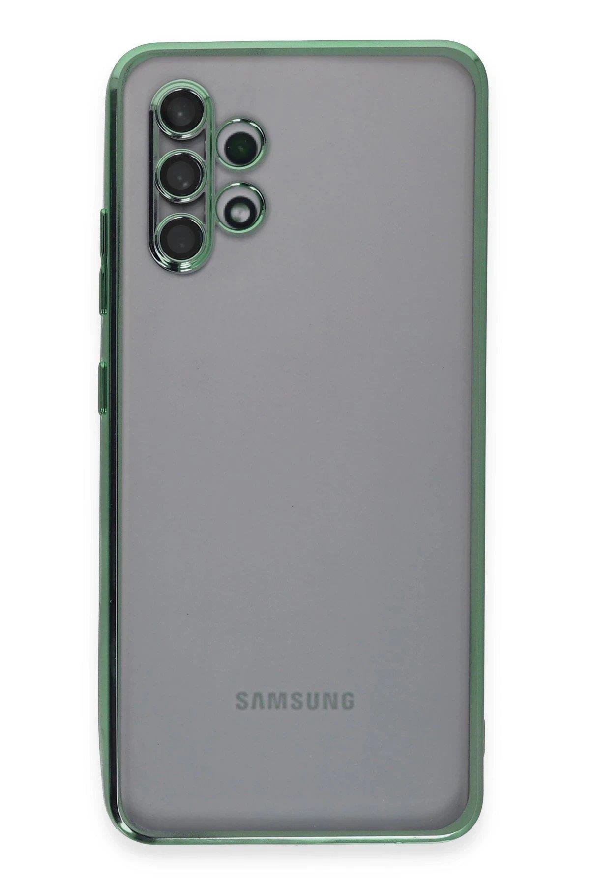 Newface Samsung Galaxy A32 Kılıf Razer Lensli Silikon - Yeşil