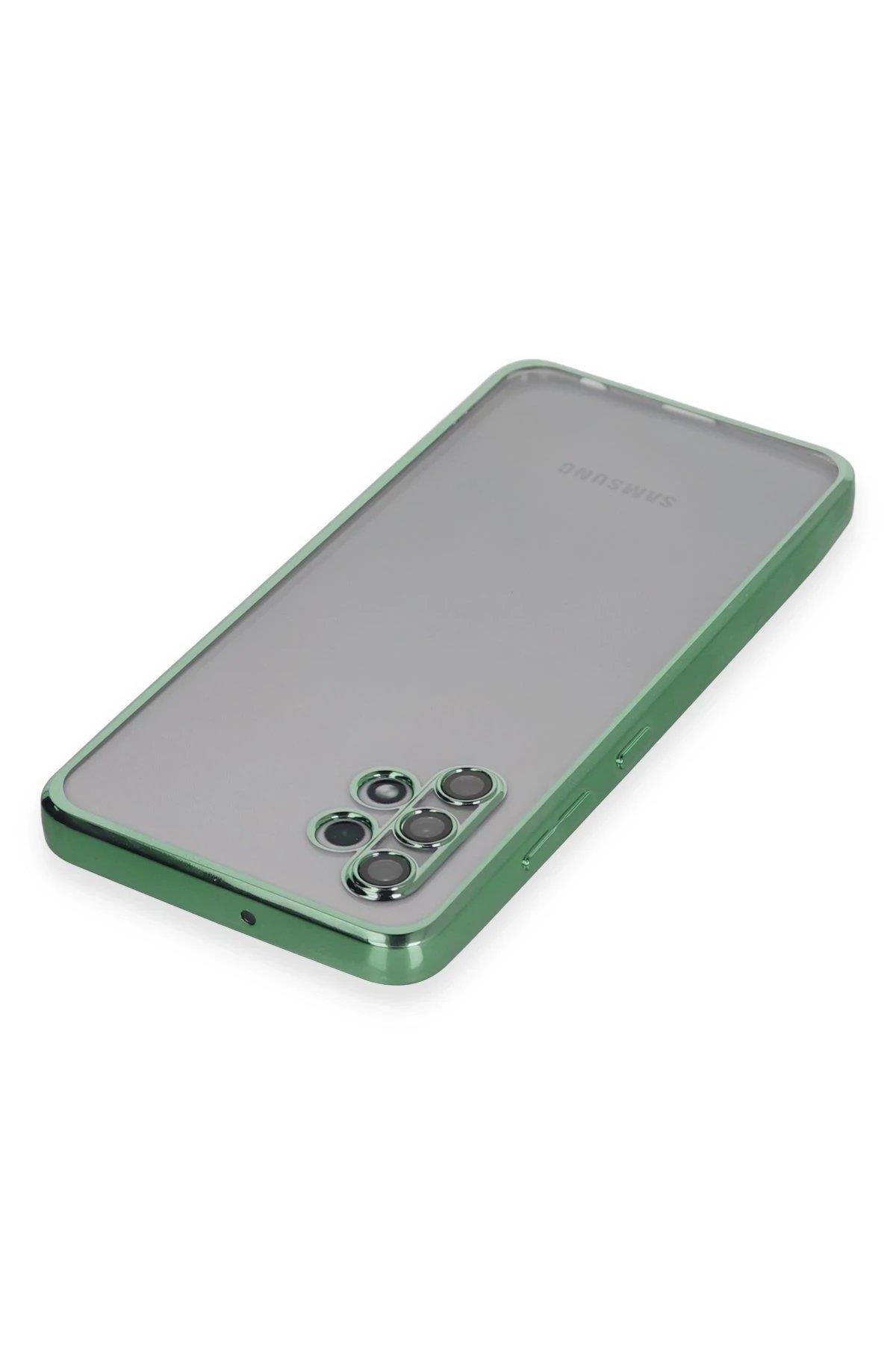 Newface Samsung Galaxy A32 Kılıf Razer Lensli Silikon - Yeşil