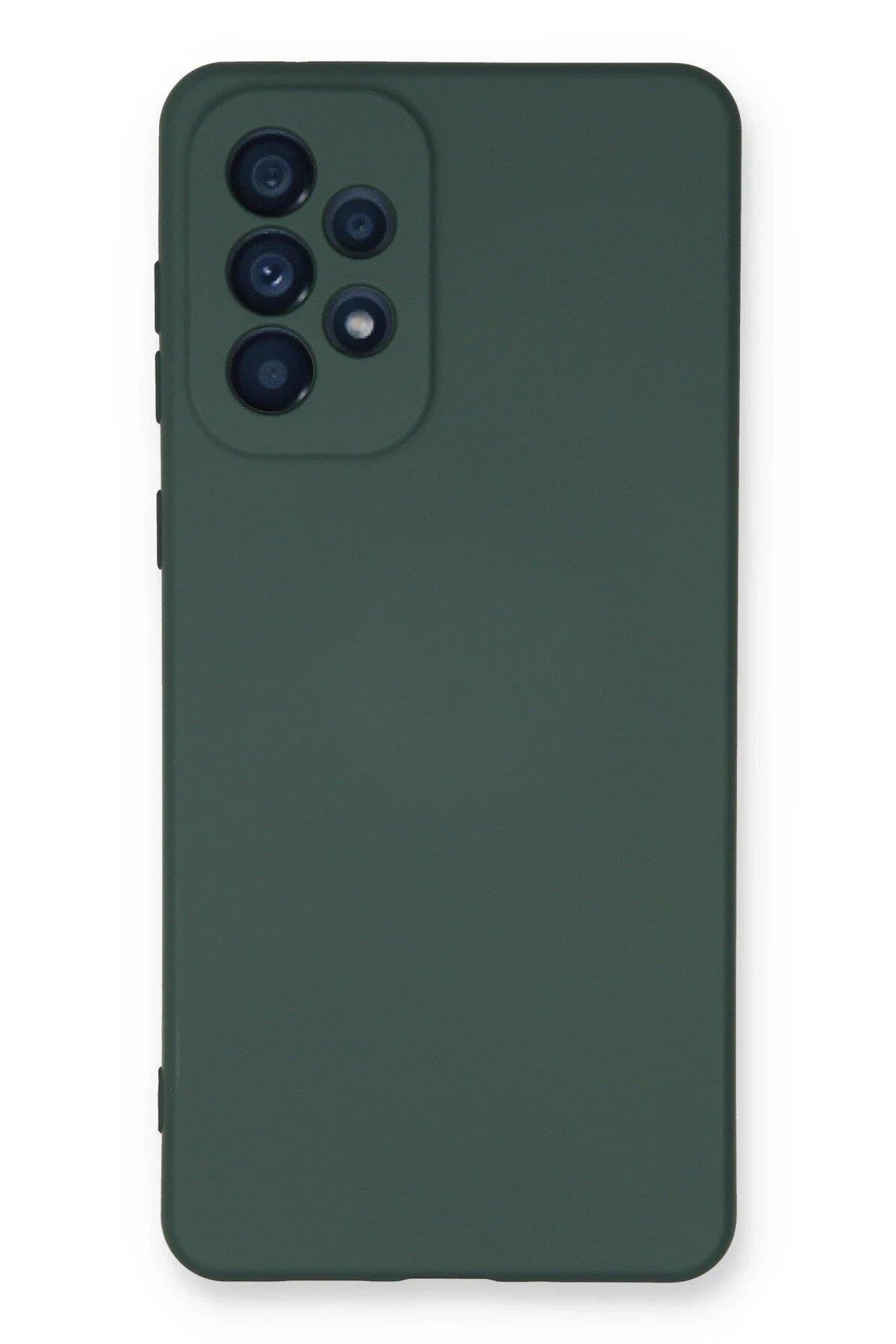 Newface Samsung Galaxy A33 5G Kılıf Nano içi Kadife Silikon - Koyu Yeşil