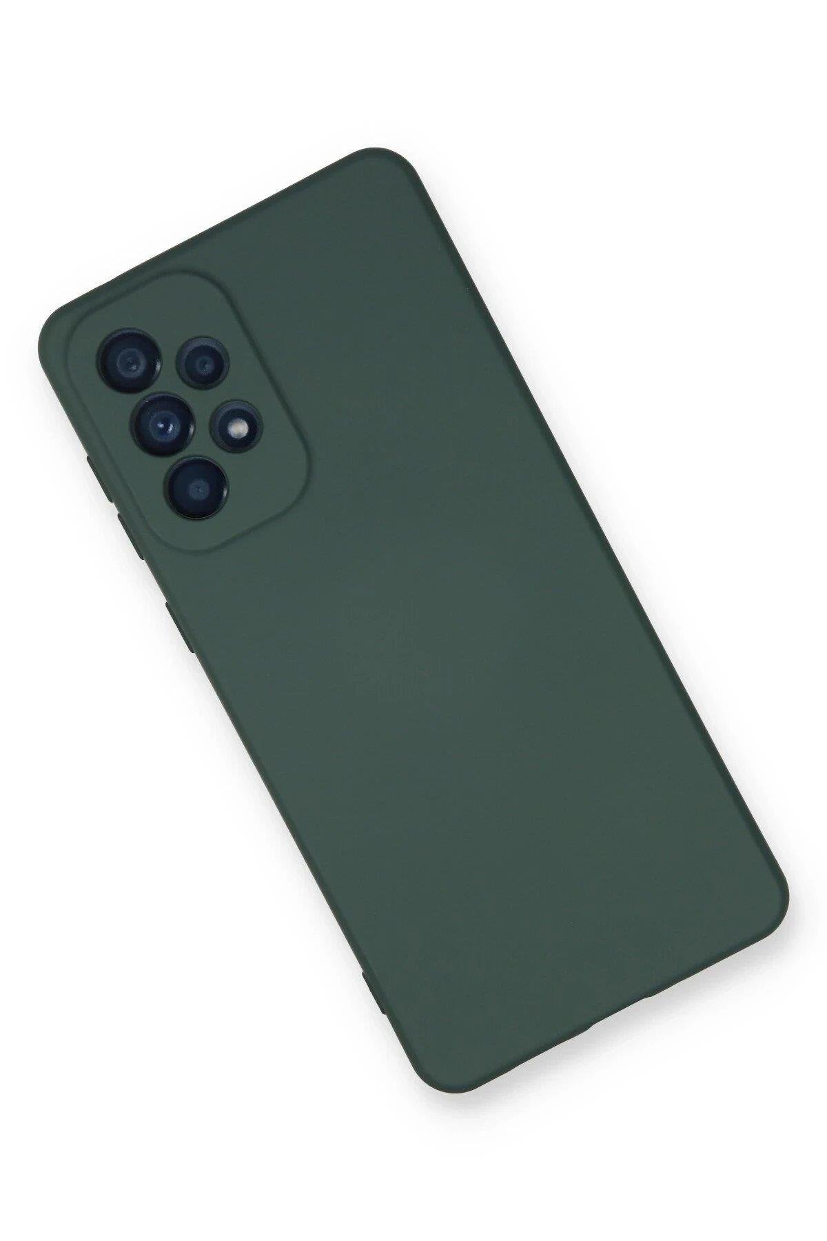 Newface Samsung Galaxy A33 5G Kılıf Nano içi Kadife Silikon - Koyu Yeşil