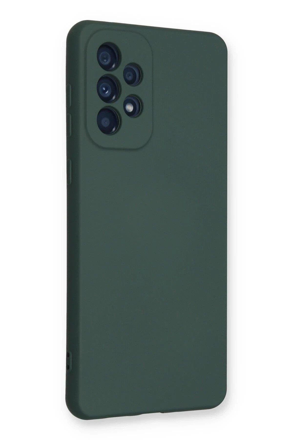 Newface Samsung Galaxy A33 5G Kılıf Nano içi Kadife Silikon - Koyu Yeşil