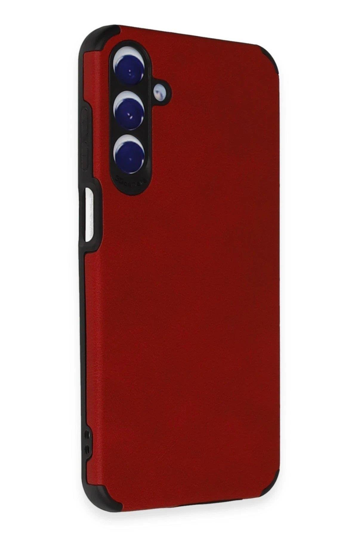 Newface Samsung Galaxy A55 5G Kılıf Loop Deri Silikon - Kırmızı