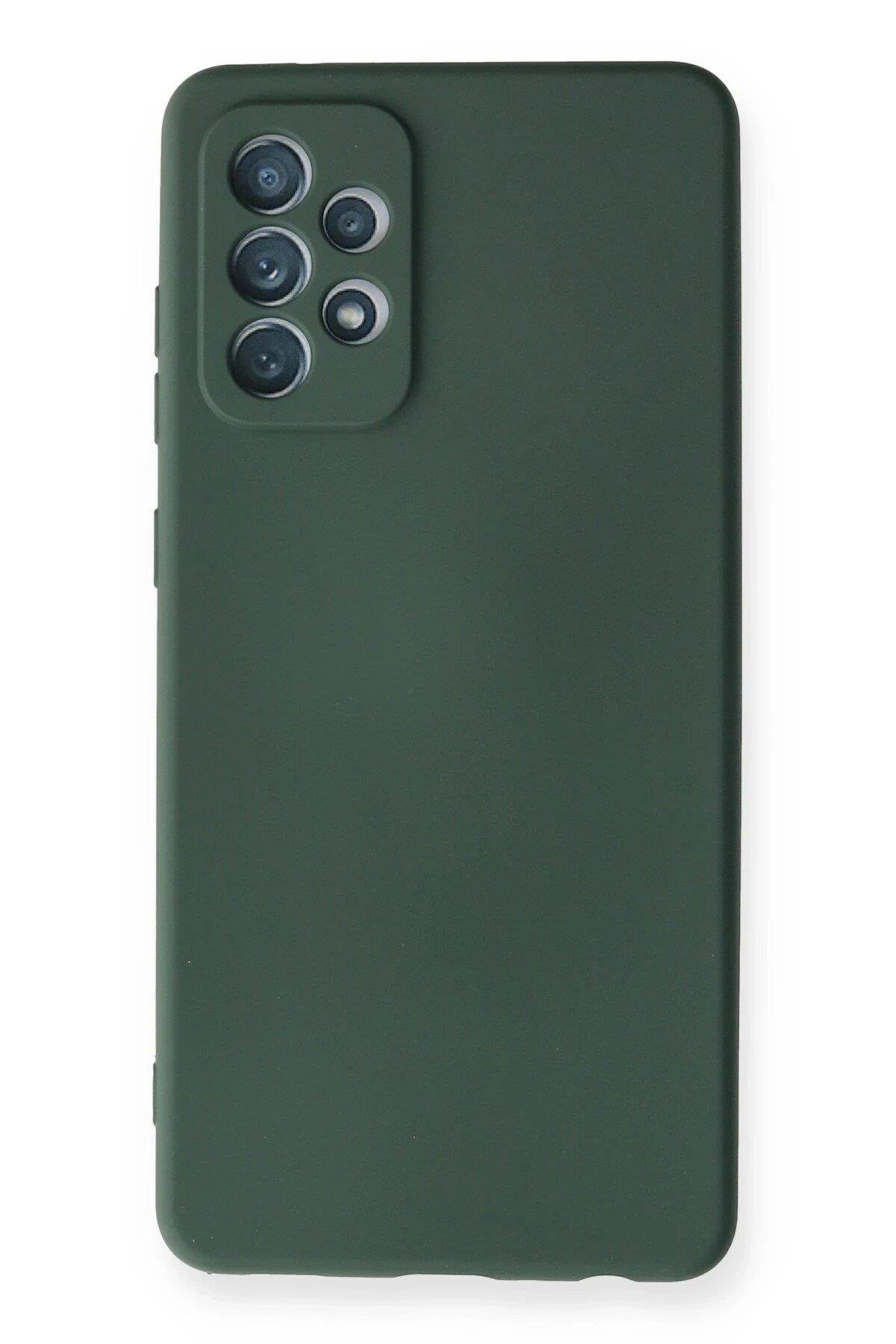 Newface Samsung Galaxy A72 Kılıf Nano içi Kadife Silikon - Koyu Yeşil