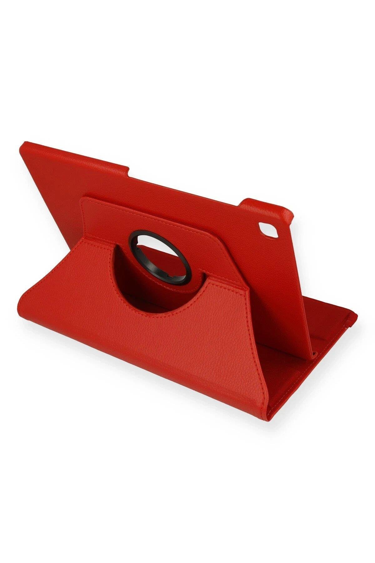 Newface Samsung Galaxy P610 Tab S6 Lite 10.4 Kılıf 360 Tablet Deri Kılıf - Kırmızı