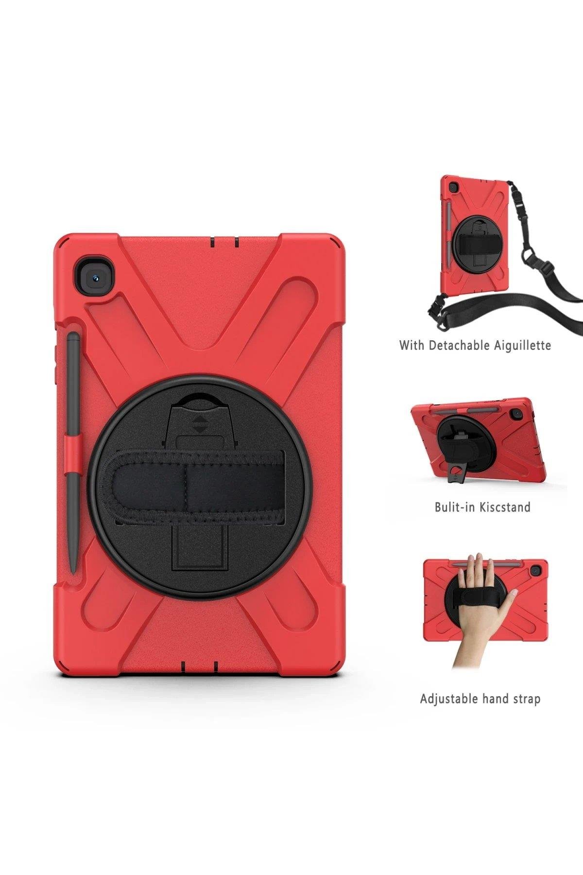 Newface Samsung Galaxy P610 Tab S6 Lite 10.4 Kılıf Amazing Tablet Kapak - Kırmızı