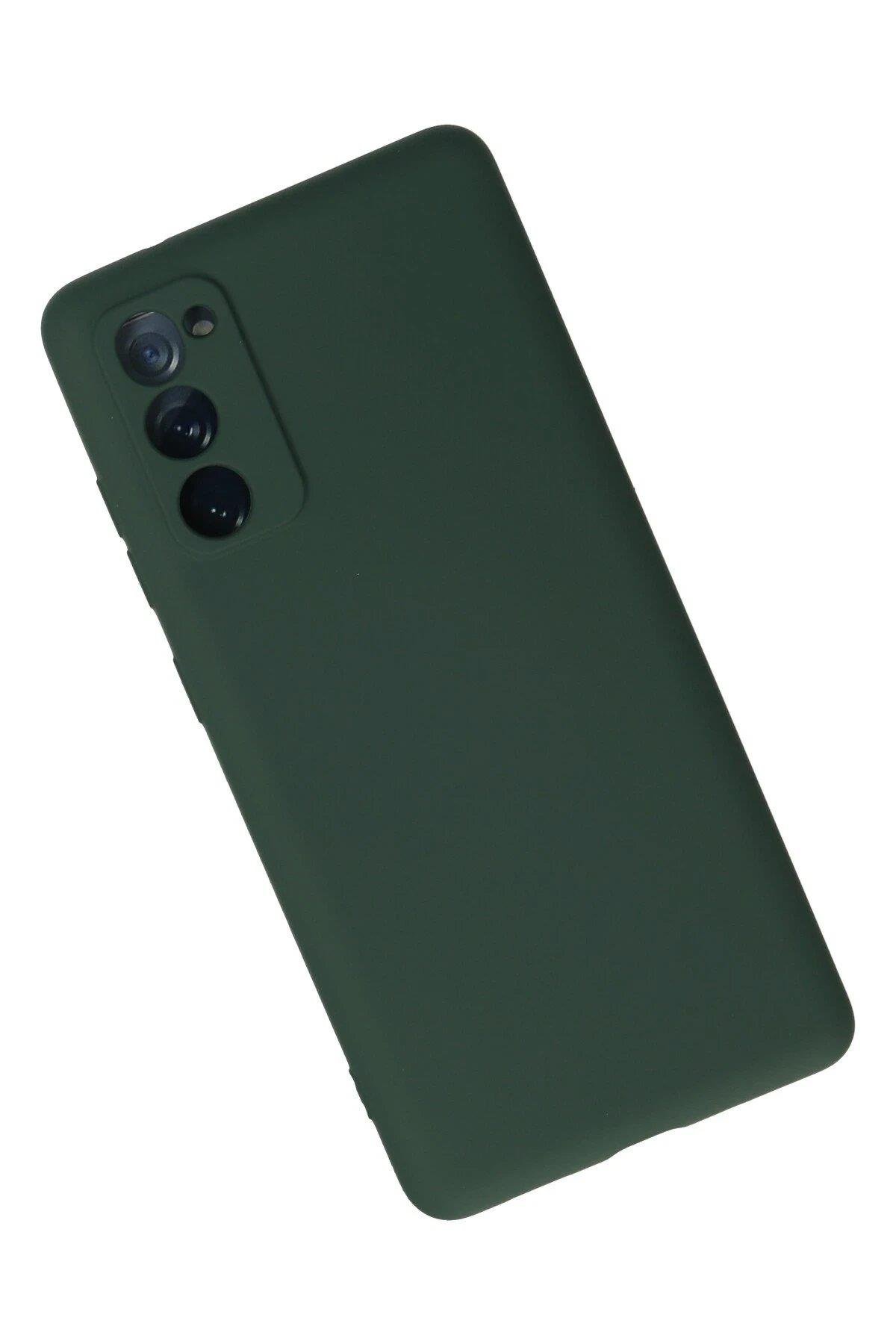 Newface Samsung Galaxy S20 FE Kılıf Nano içi Kadife Silikon - Koyu Yeşil
