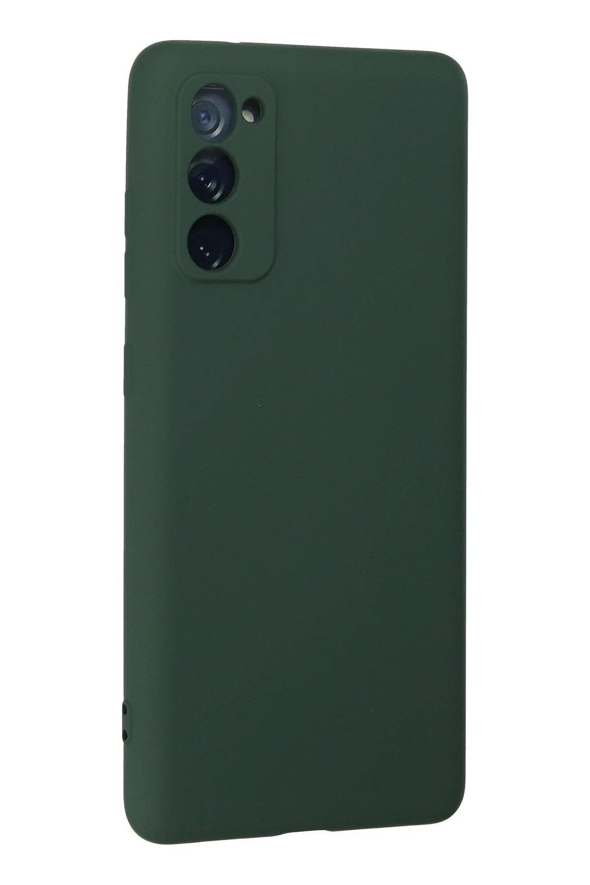 Newface Samsung Galaxy S20 FE Kılıf Nano içi Kadife Silikon - Koyu Yeşil