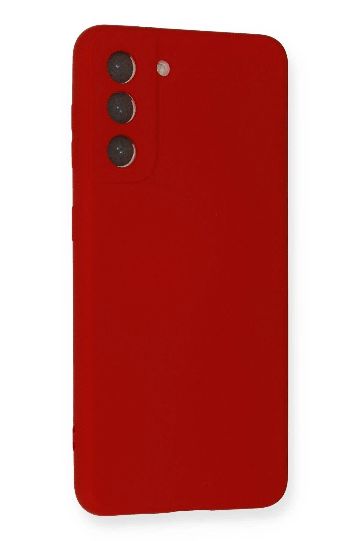 Newface Samsung Galaxy S21 FE Kılıf Nano içi Kadife Silikon - Kırmızı