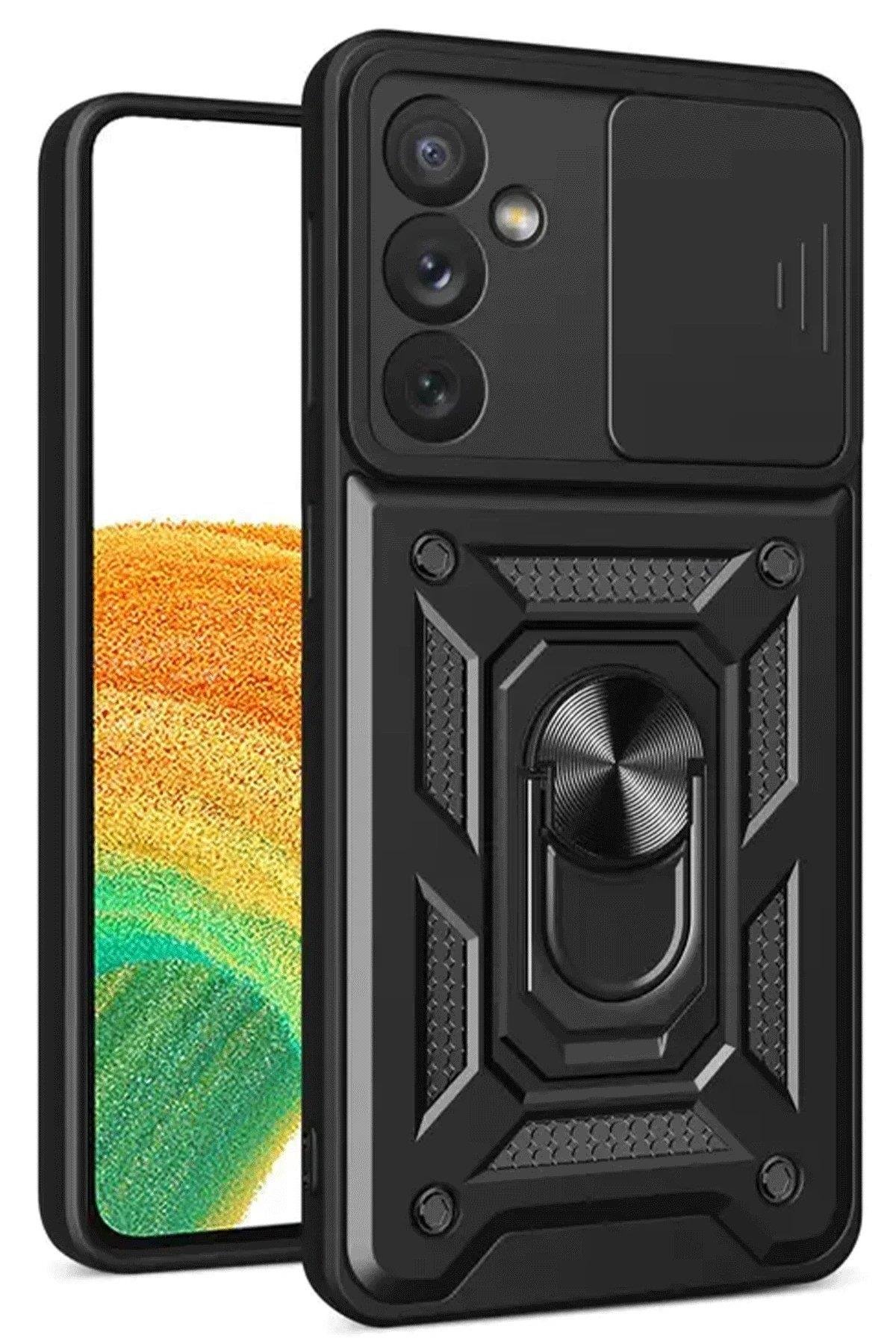 Newface Samsung Galaxy S24 FE Pars Lens Yüzüklü Silikon - Siyah