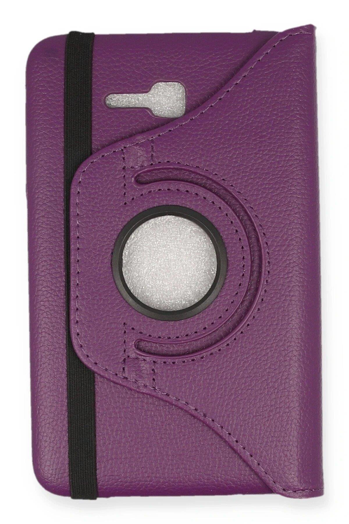 Newface Samsung Galaxy T110 / T113 Tab 3 Lite 7 Kılıf 360 Tablet Deri Kılıf - Mürdüm