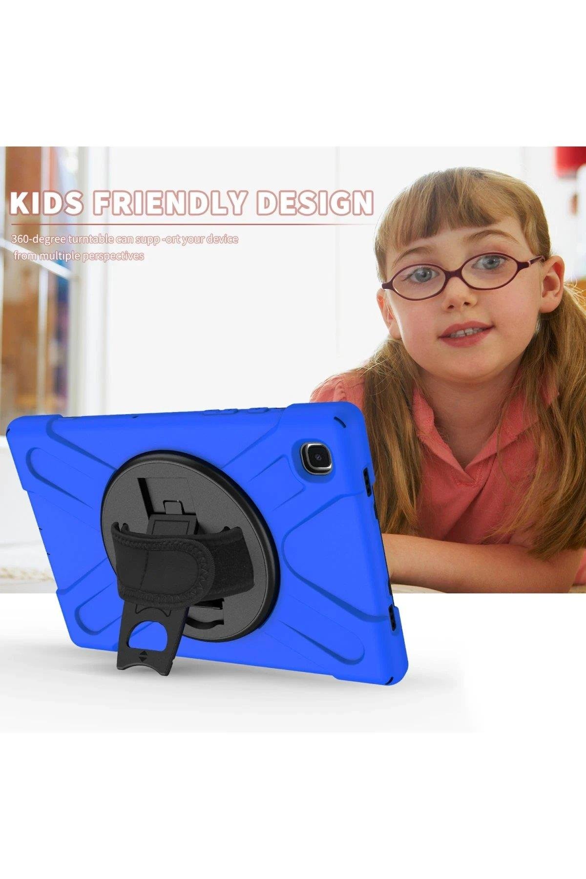 Newface Samsung Galaxy T220 Tab A7 Lite 8.7 Kılıf Amazing Tablet Kapak - Mavi