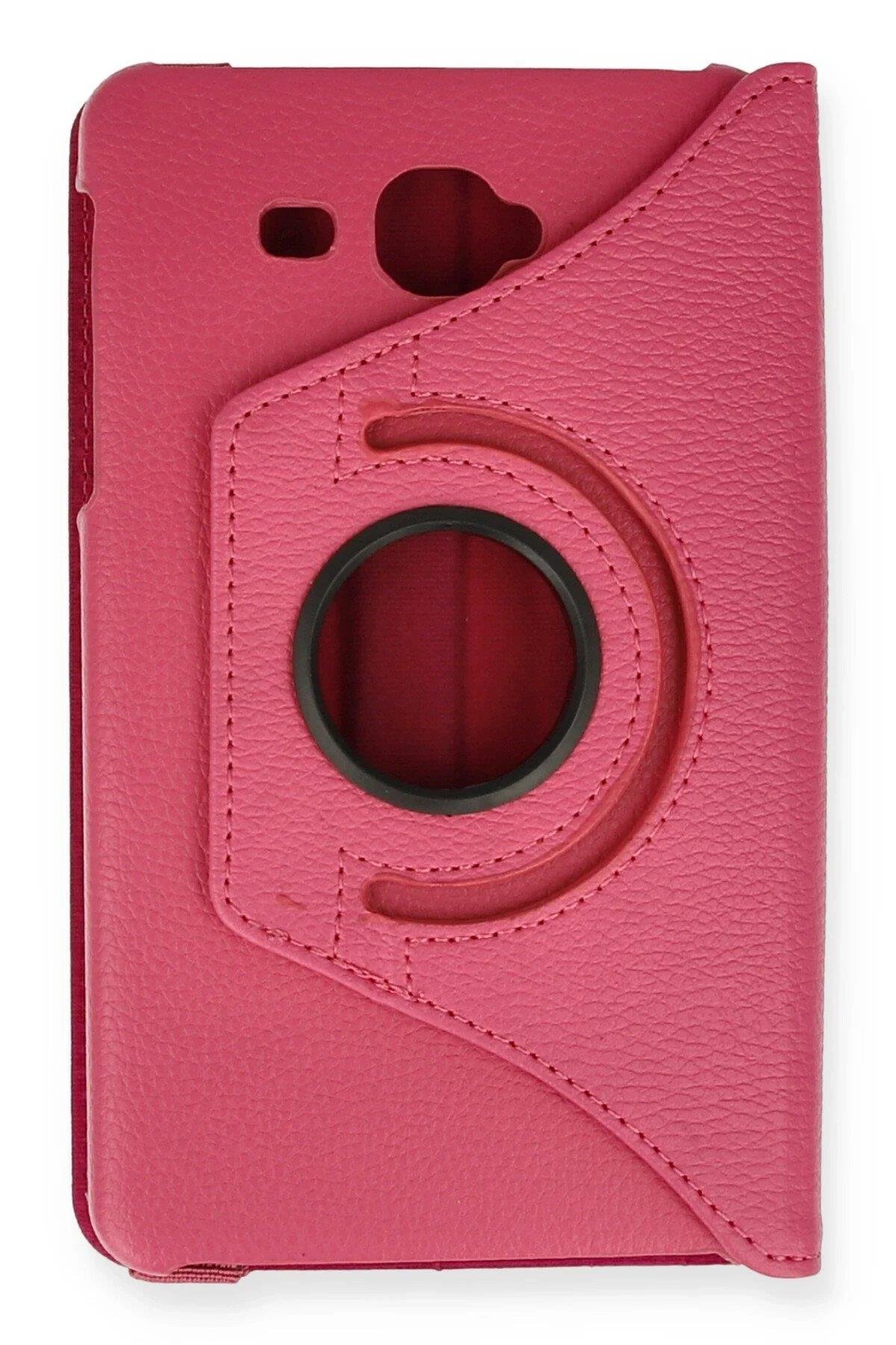 Newface Samsung Galaxy T280 Tab A 7 Kılıf 360 Tablet Deri Kılıf - Pembe