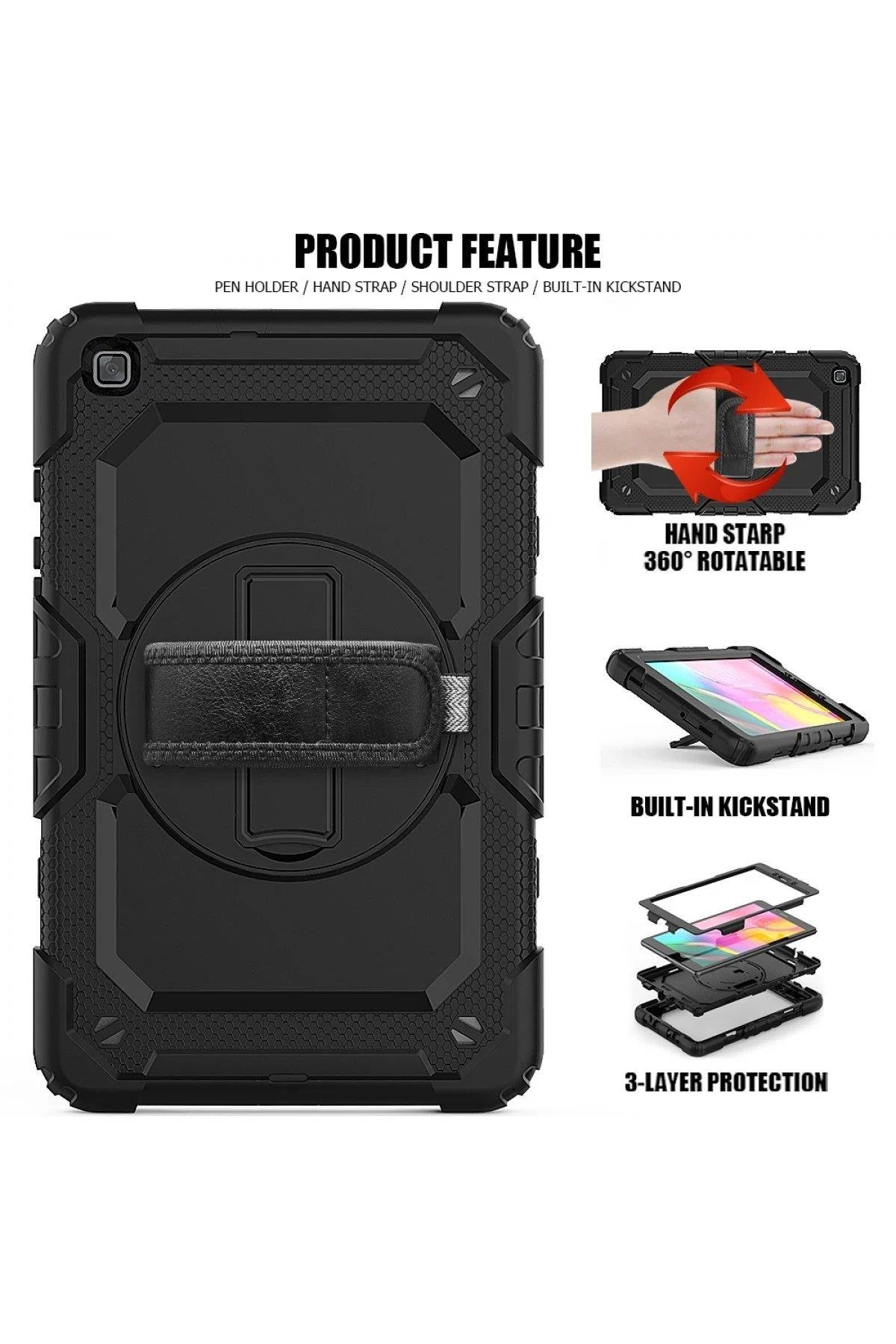 Newface Samsung Galaxy T290 Tab A 8 Kılıf Pars Tablet Kapak - Siyah