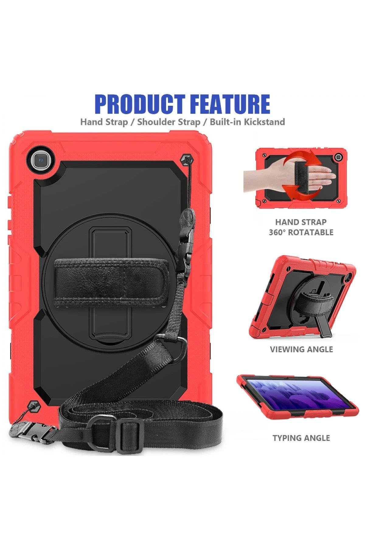 Newface Samsung Galaxy T500 Tab A7 10.4 Kılıf Pars Tablet Kapak - Kırmızı