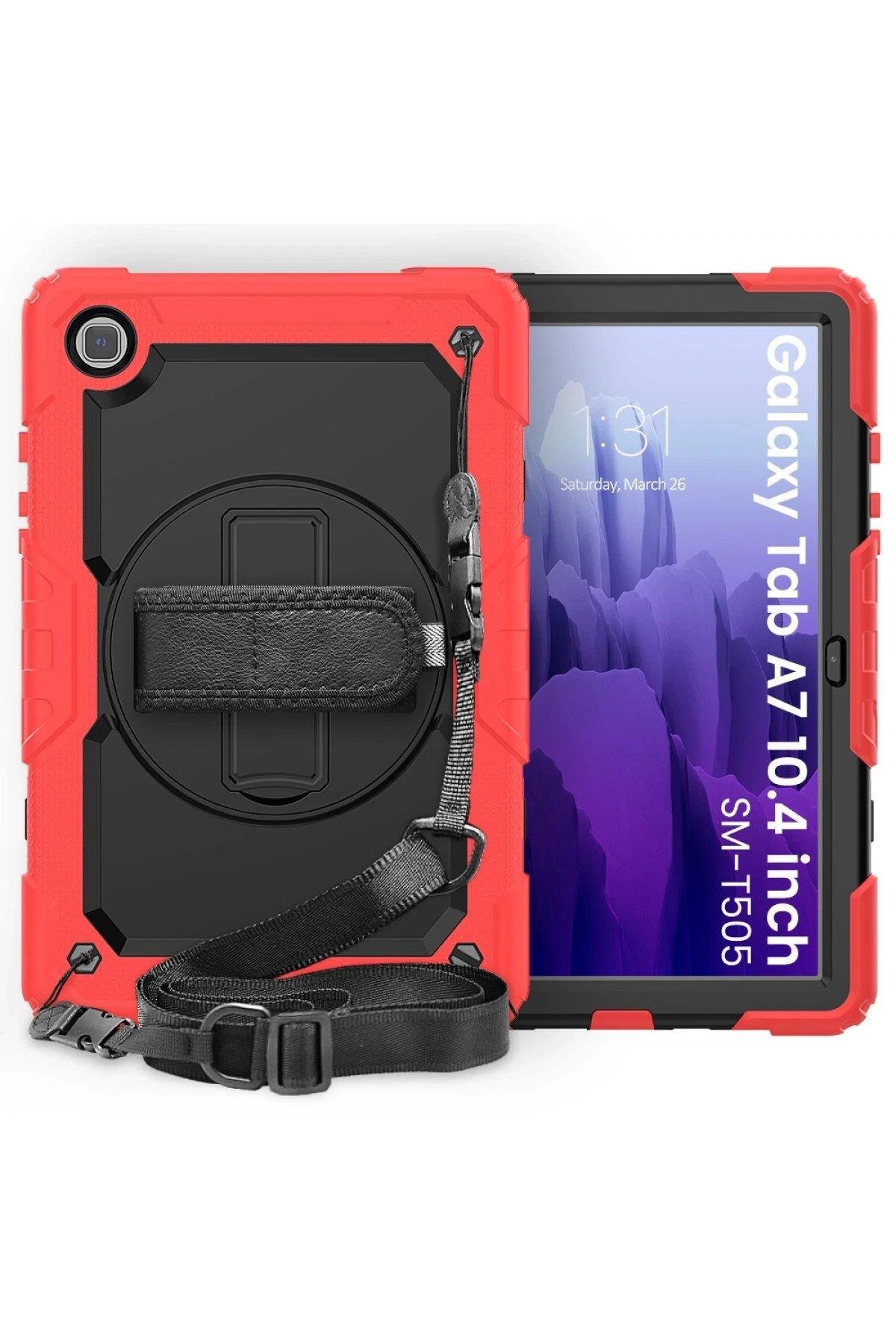 Newface Samsung Galaxy T500 Tab A7 10.4 Kılıf Pars Tablet Kapak - Kırmızı