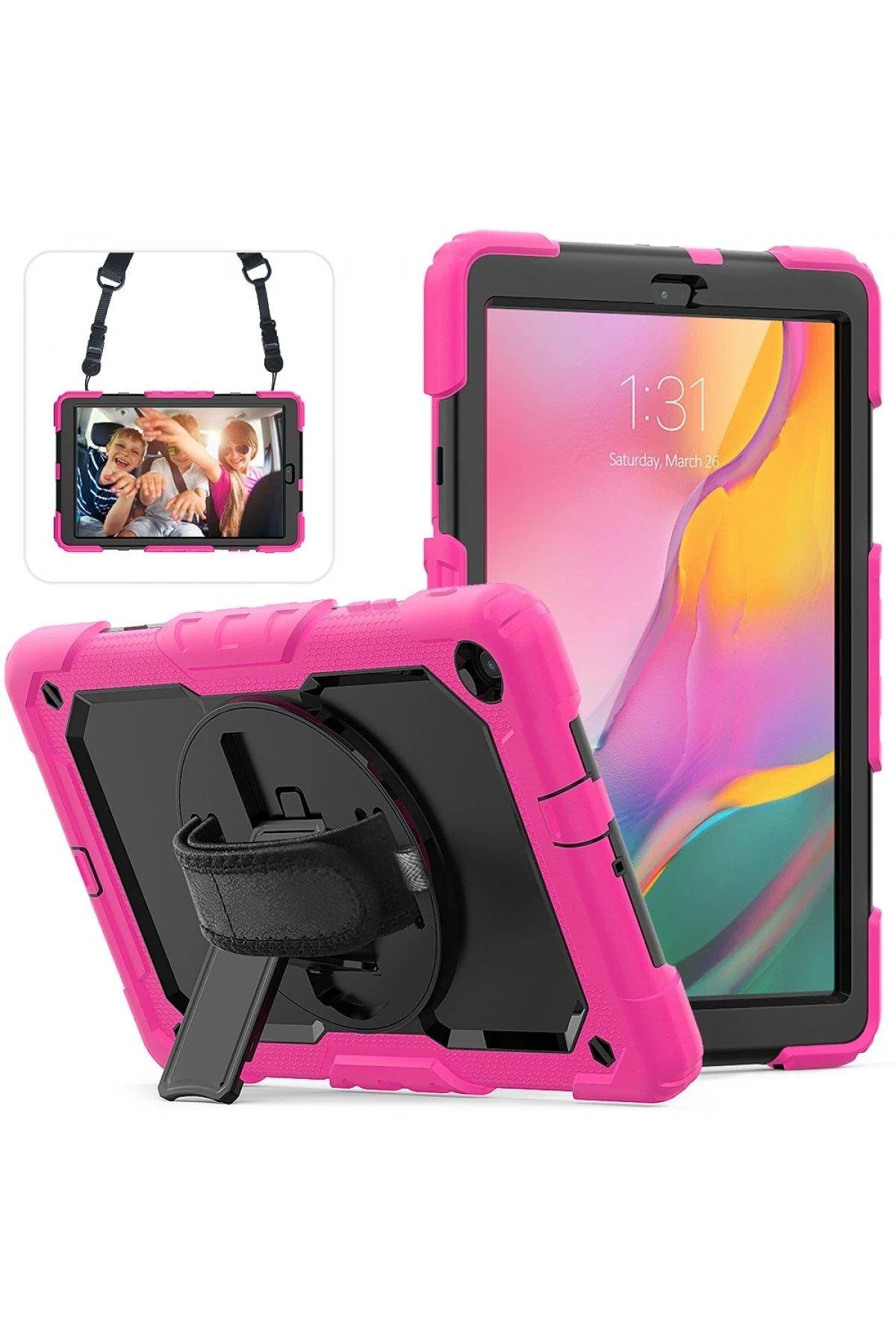 Newface Samsung Galaxy T510 Tab A 10.1 Kılıf Pars Tablet Kapak - Pembe