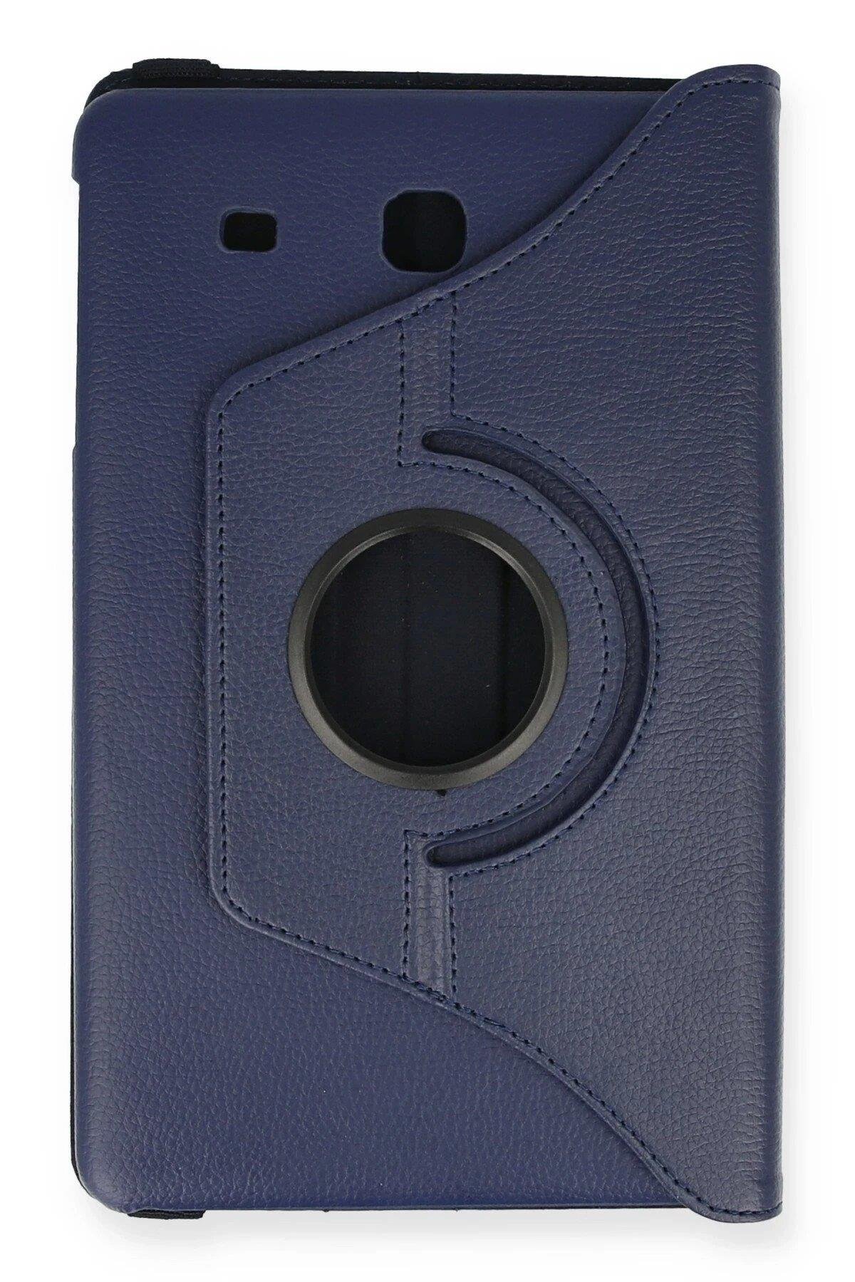 Newface Samsung Galaxy T560 Tab E 9.7 Kılıf 360 Tablet Deri Kılıf - Lacivert