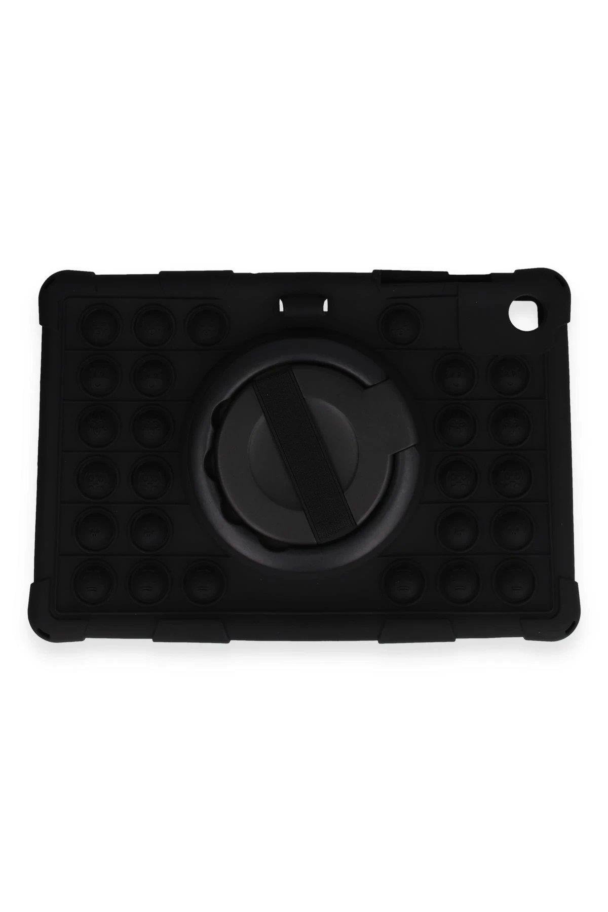 Newface Samsung Galaxy Tab A9 Kılıf Patpat El Tutma Aparatlı Standlı Tablet Silikon - Siyah