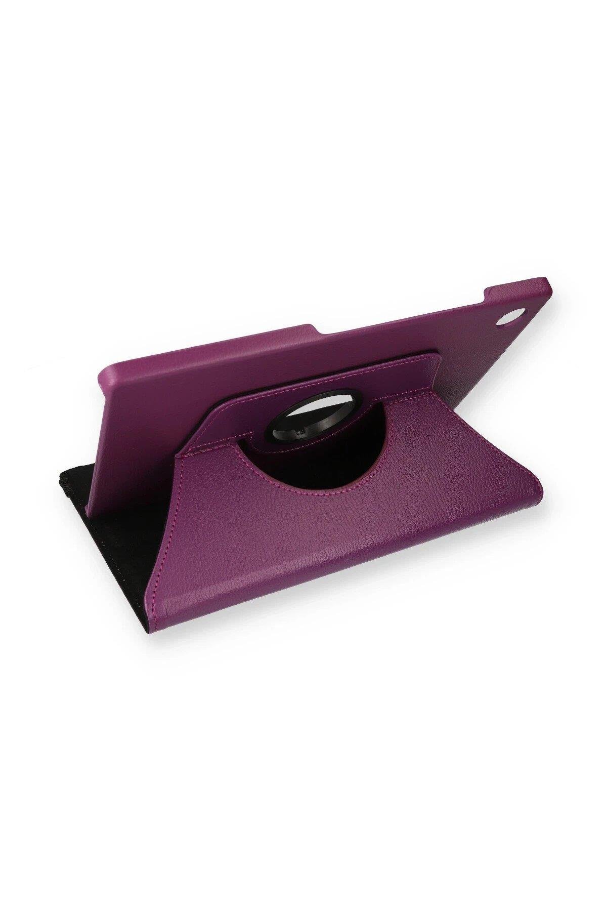 Newface Samsung Galaxy Tab A9 Plus Kılıf 360 Tablet Deri Kılıf - Mürdüm