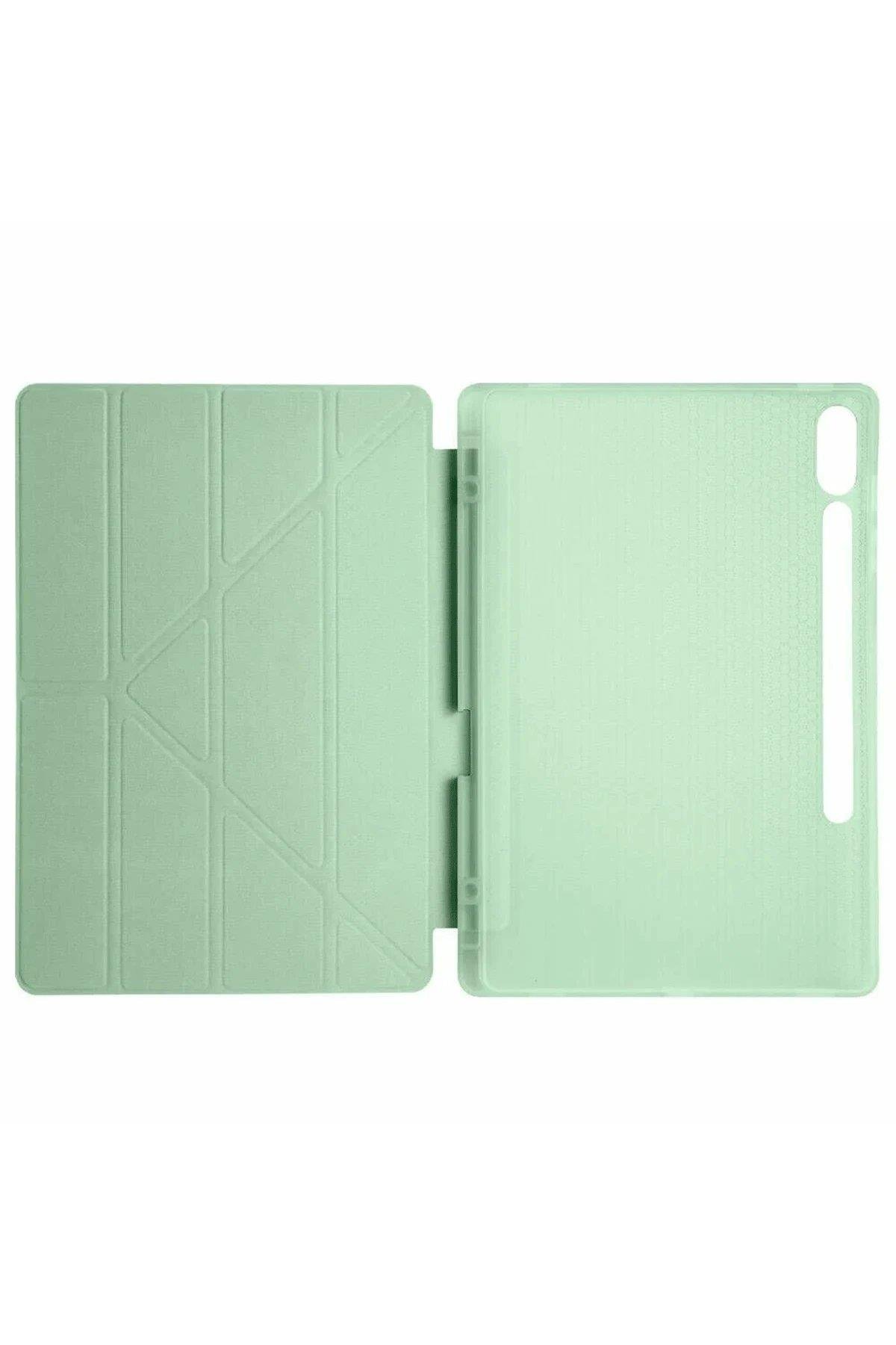 Newface Samsung Galaxy X510 Tab S9 FE 11 Kılıf Kalemlikli Mars Tablet Kılıfı - Açık Yeşil