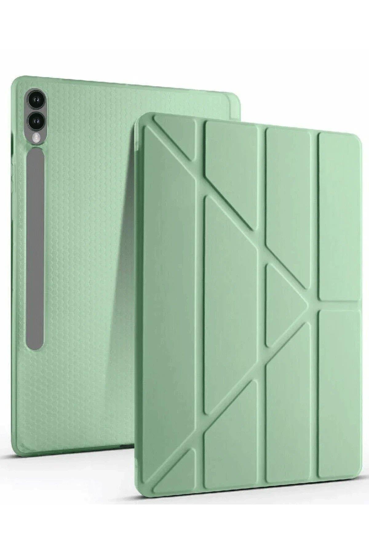 Newface Samsung Galaxy X510 Tab S9 FE 11 Kılıf Kalemlikli Mars Tablet Kılıfı - Açık Yeşil