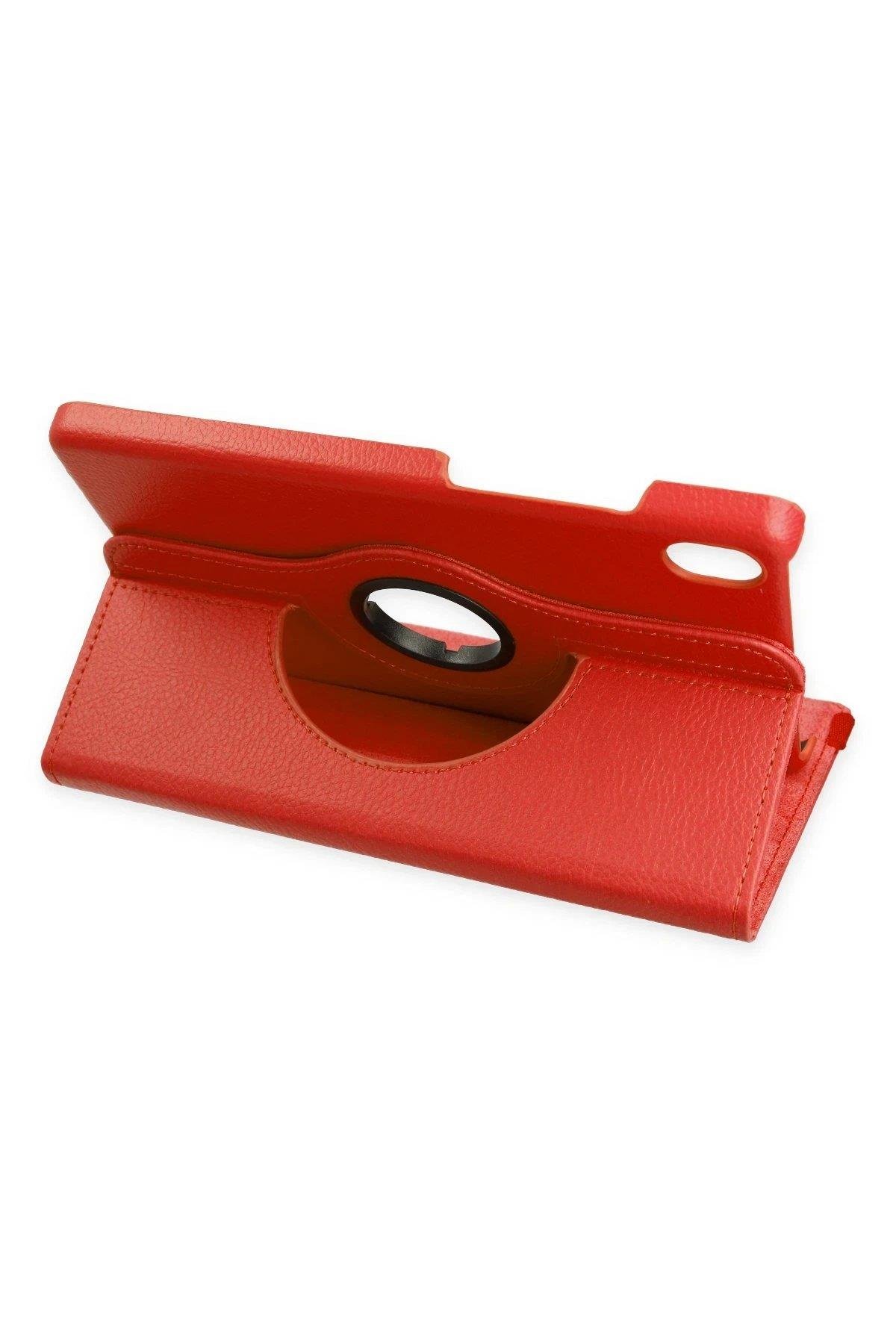 Newface Samsung Galaxy X510 Tab S9 FE 11 Kılıf 360 Tablet Deri Kılıf - Kırmızı