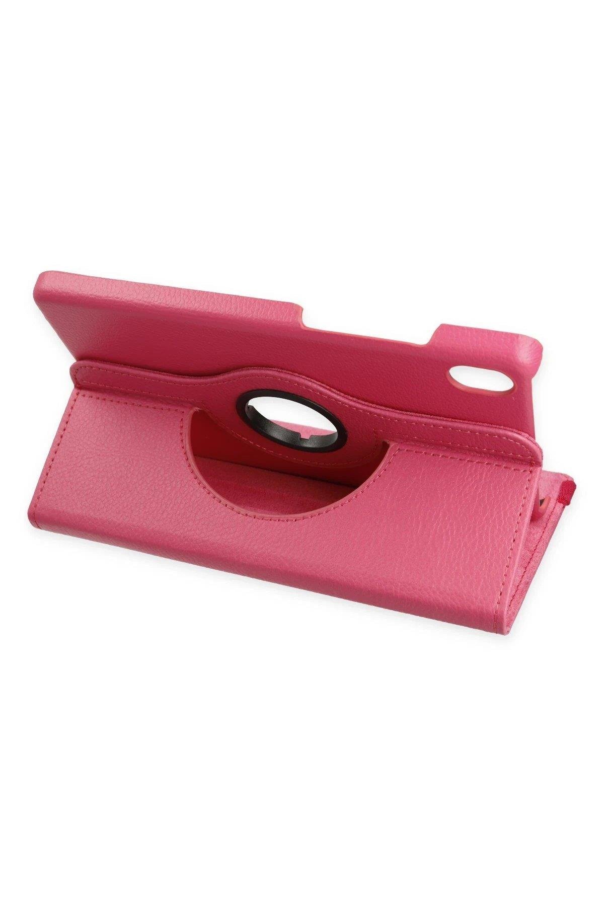 Newface Samsung Galaxy X510 Tab S9 FE 11 Kılıf 360 Tablet Deri Kılıf - Pembe