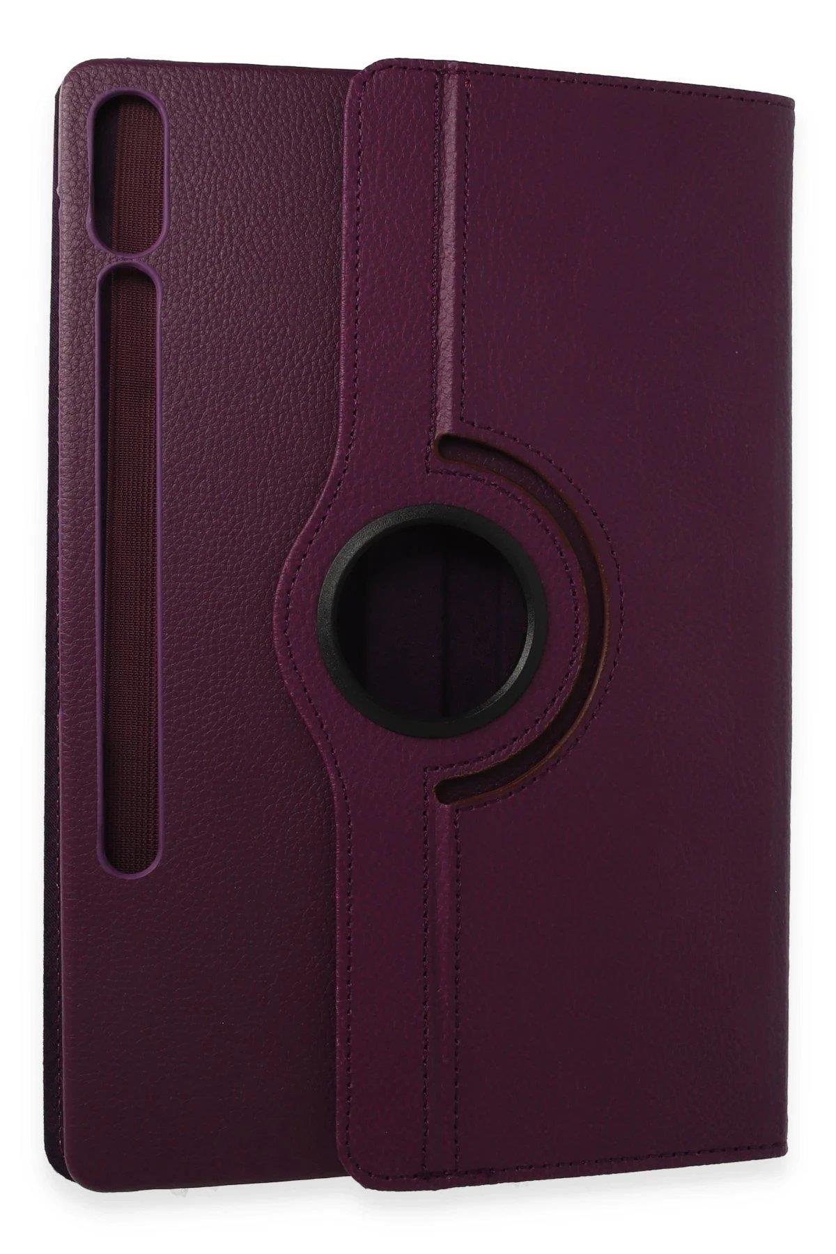 Newface Samsung Galaxy X610 Tab S9 FE Plus 12.4 Kılıf 360 Tablet Deri Kılıf - Mürdüm