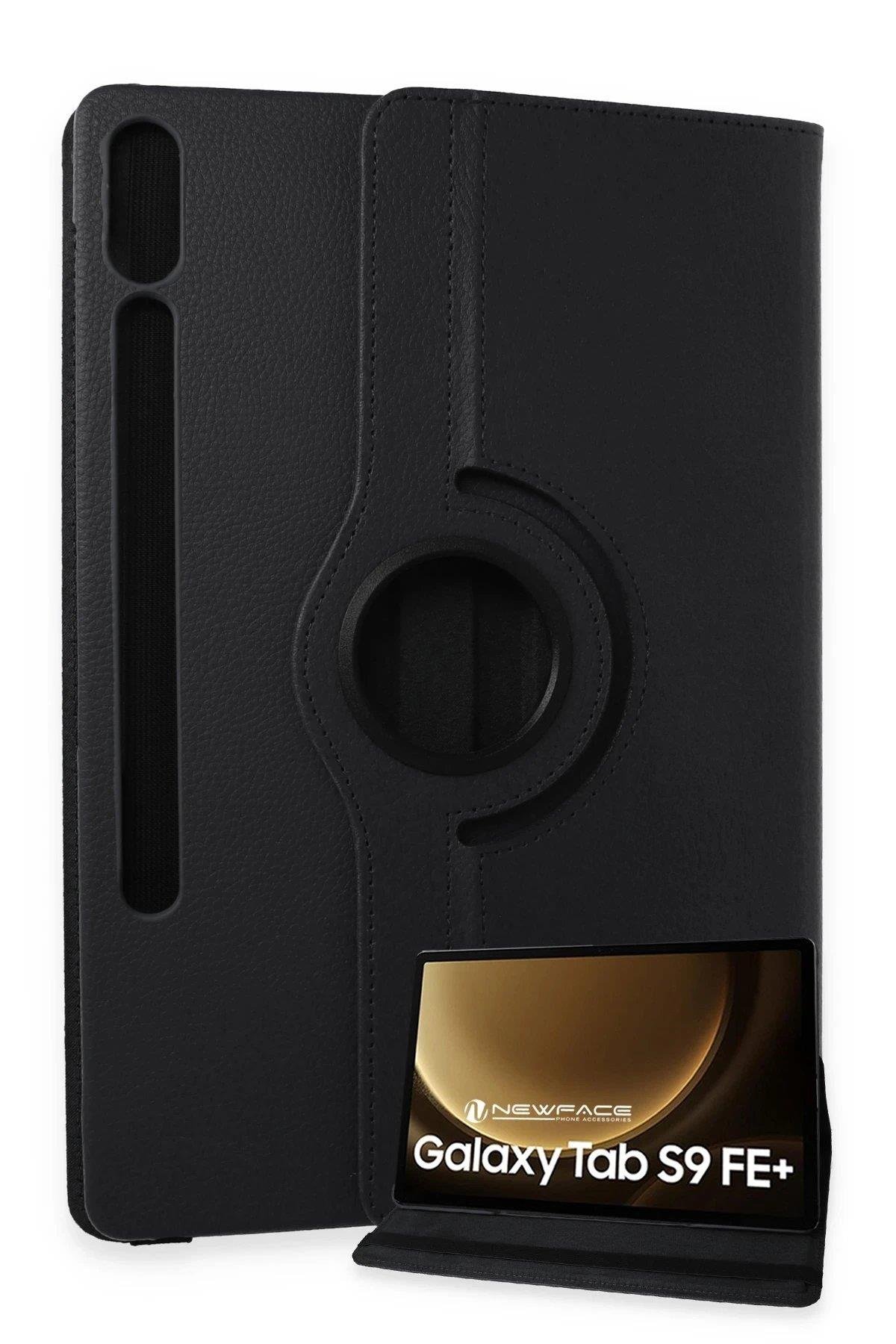 Newface Samsung Galaxy X610 Tab S9 FE Plus 12.4 Kılıf 360 Tablet Deri Kılıf - Siyah
