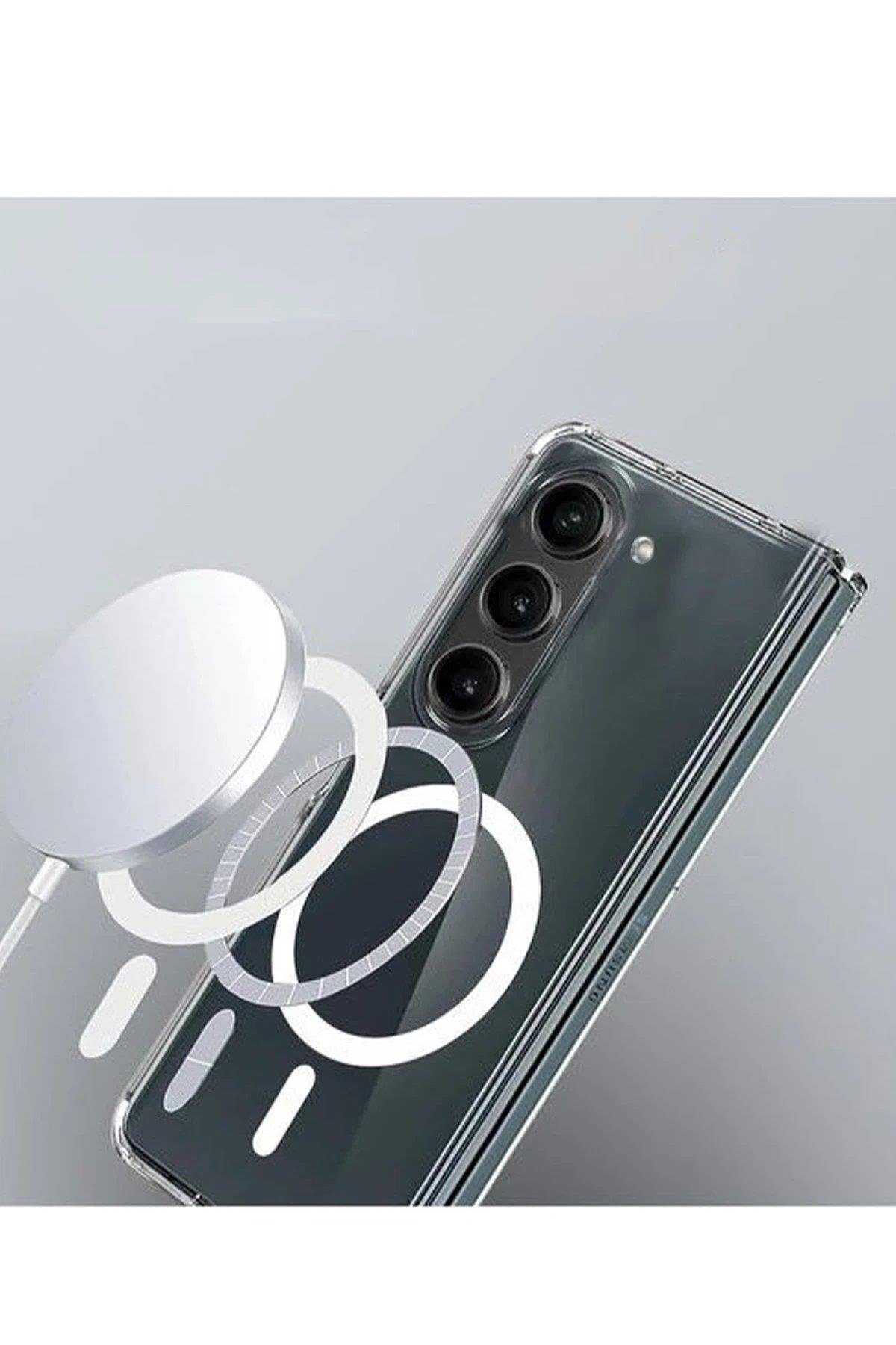 Newface Samsung Galaxy Z Fold 6 Kılıf Magneticsafe Şeffaf Silikon - Şeffaf