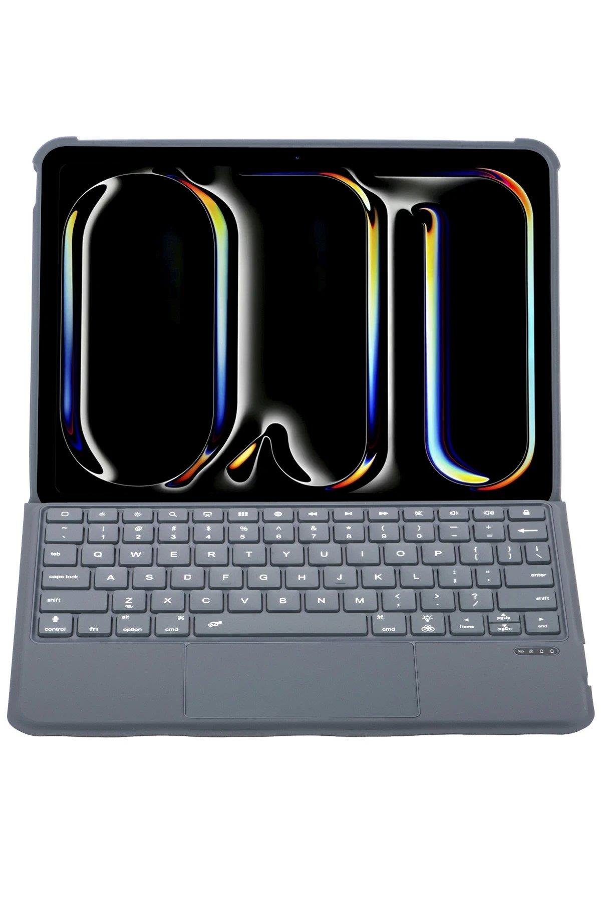 Newface T5507D iPad Pro 11 (2022) Kılıf Palermo Ledli Klavyeli Standlı Tablet Kılıfı - Siyah