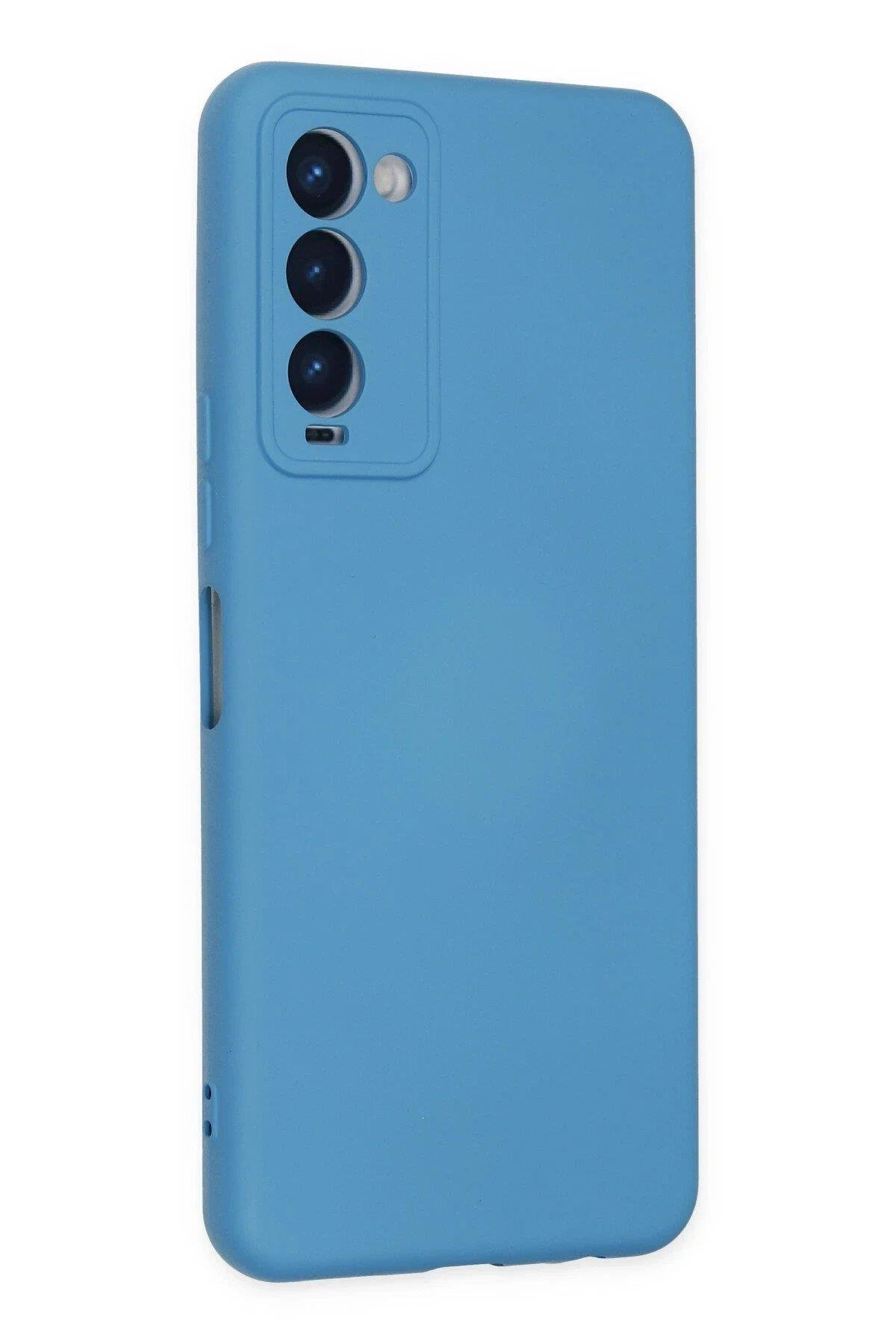 Newface Tecno Camon 18 Kılıf Nano içi Kadife Silikon - Mavi