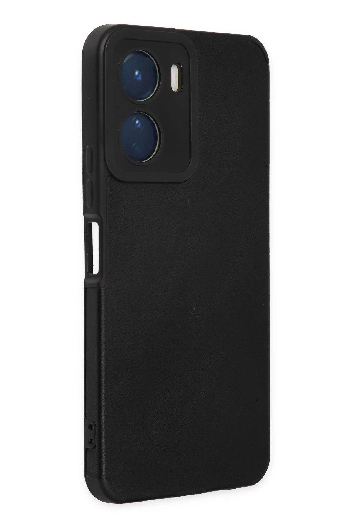 Newface Vivo Y16 Kılıf Loop Deri Silikon - Siyah