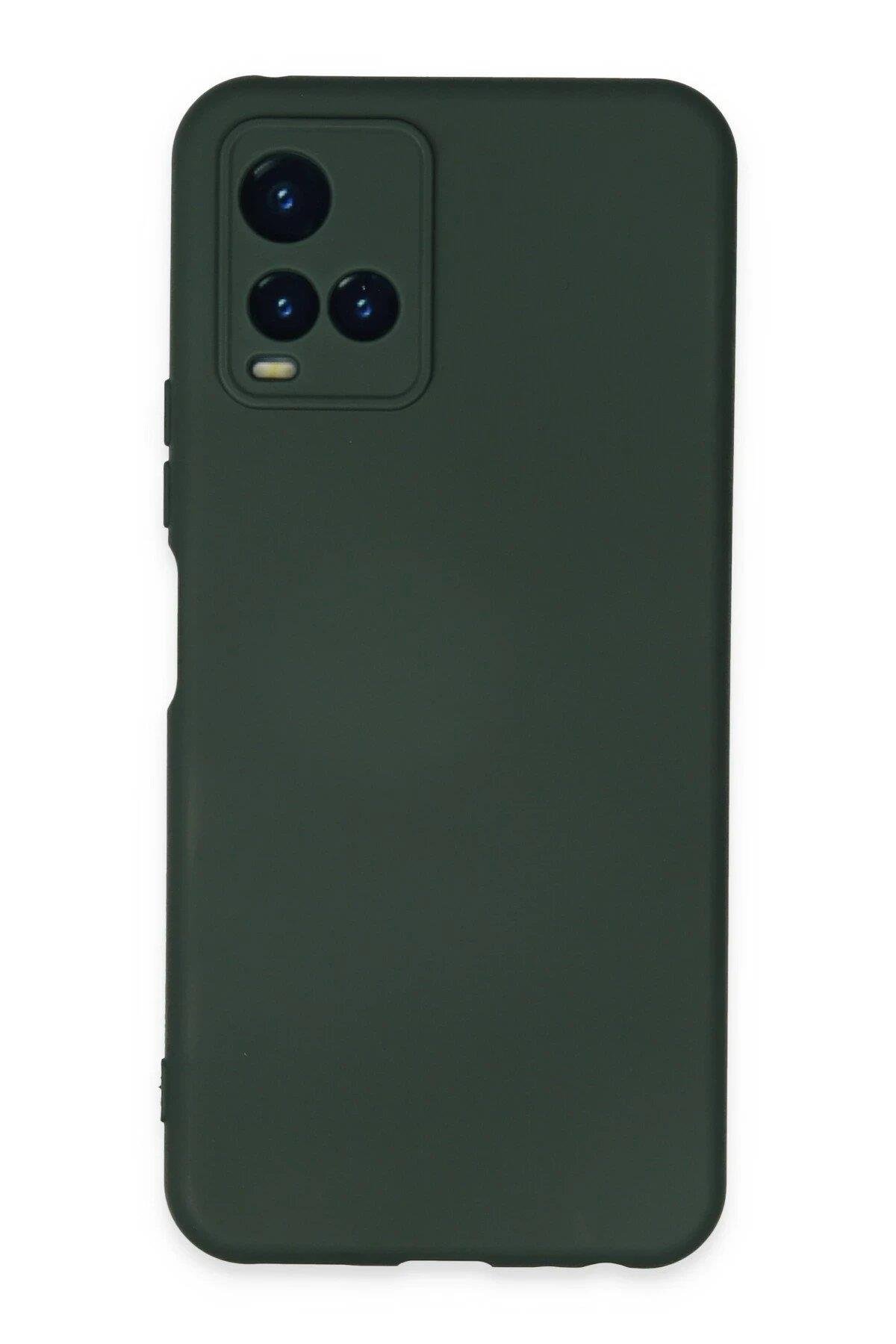 Newface Vivo Y21S Kılıf Nano içi Kadife Silikon - Koyu Yeşil