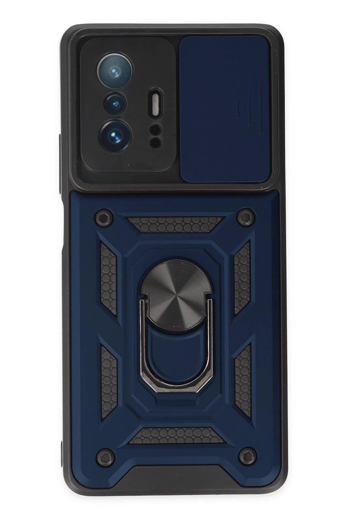 Newface Xiaomi Mi 11T Pro Kılıf Pars Lens Yüzüklü Silikon - Lacivert