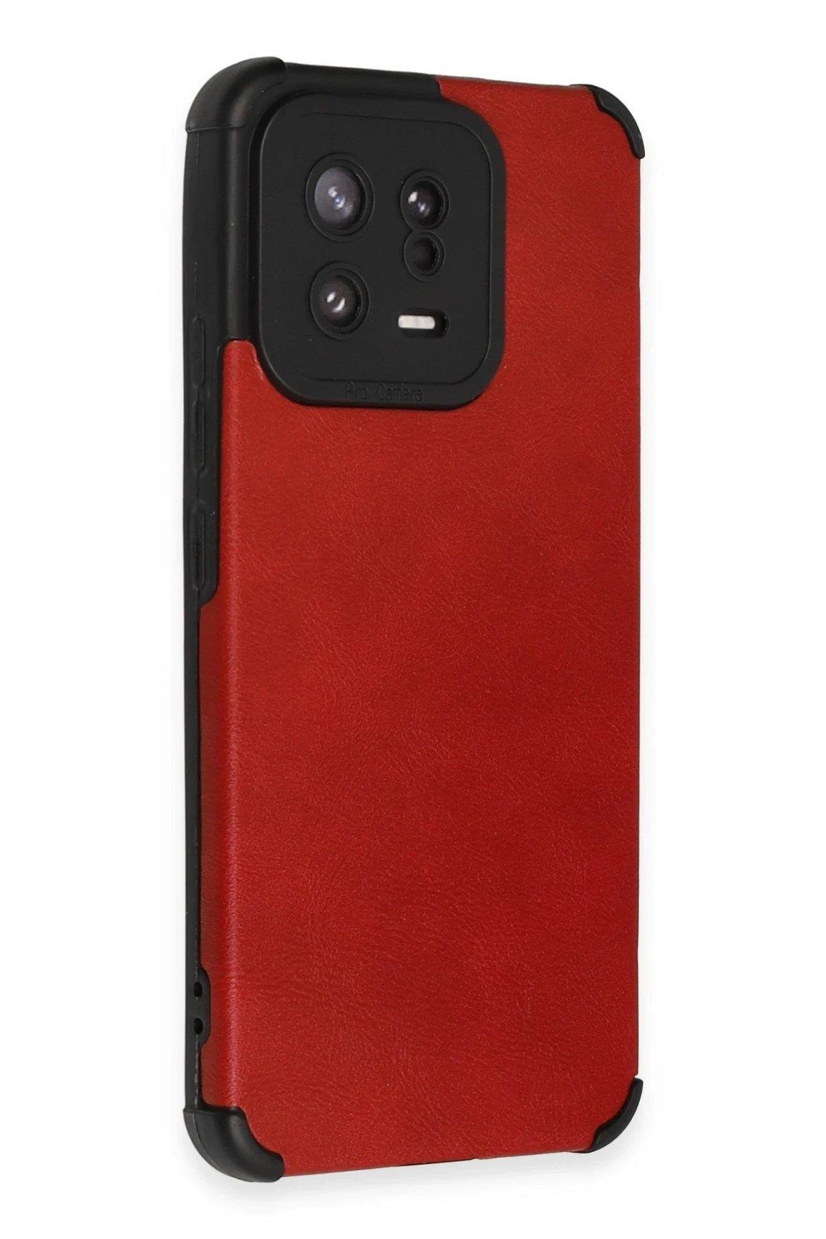 Newface Xiaomi Mi 13 Kılıf Loop Deri Silikon - Kırmızı