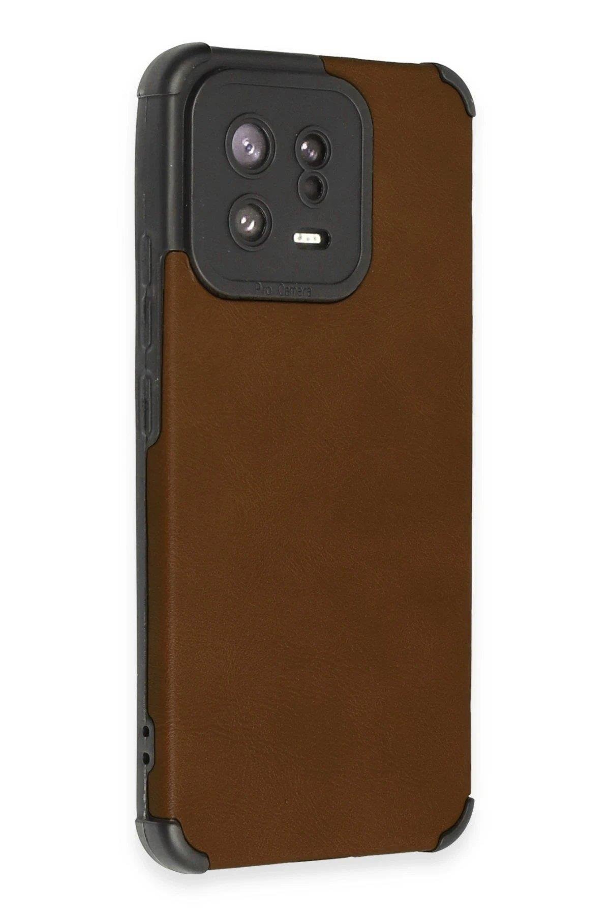 Newface Xiaomi Mi 13 Kılıf Loop Deri Silikon - Kahverengi