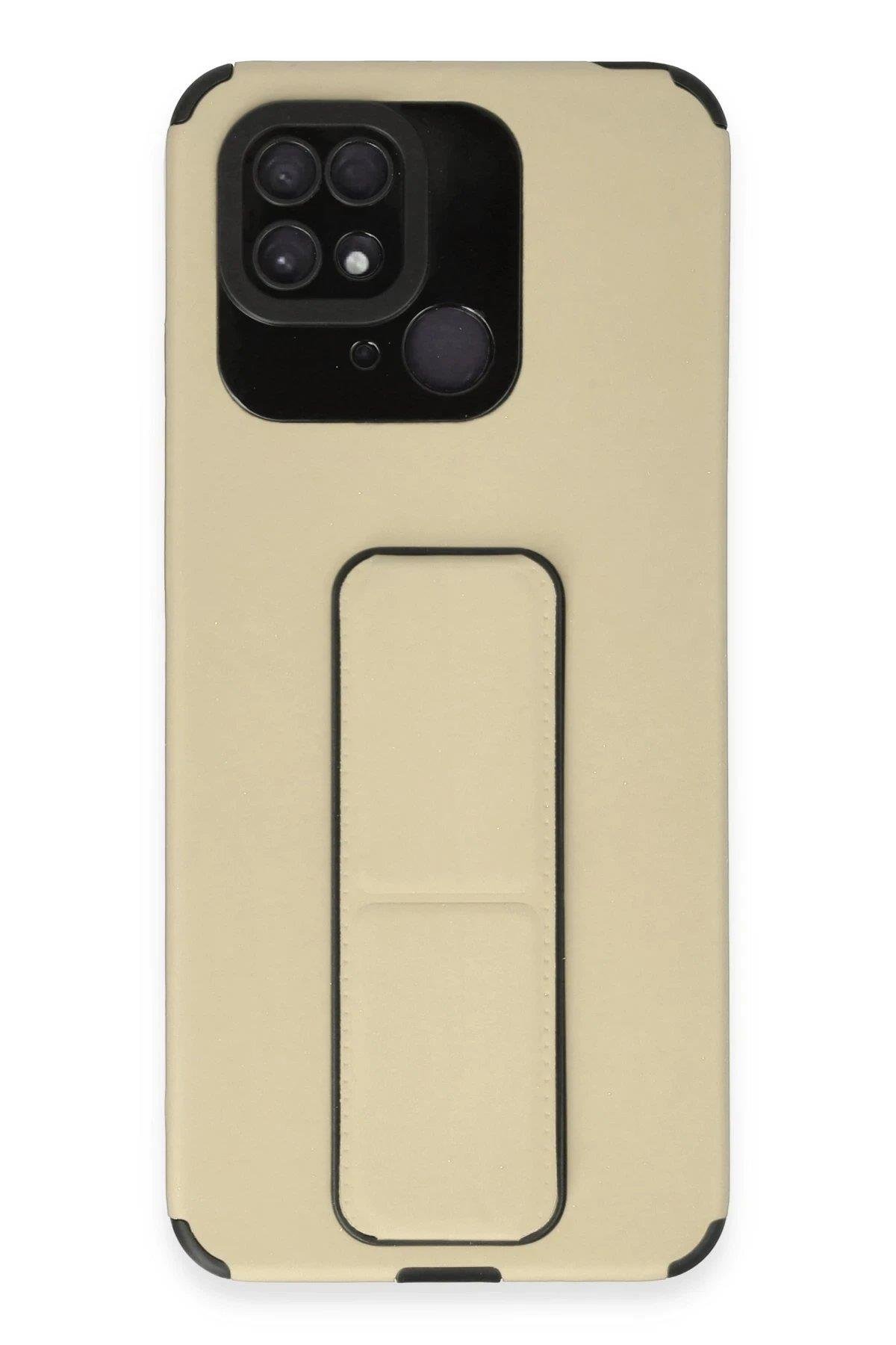 Newface Xiaomi Redmi 10C Kılıf Mega Standlı Silikon - Gold