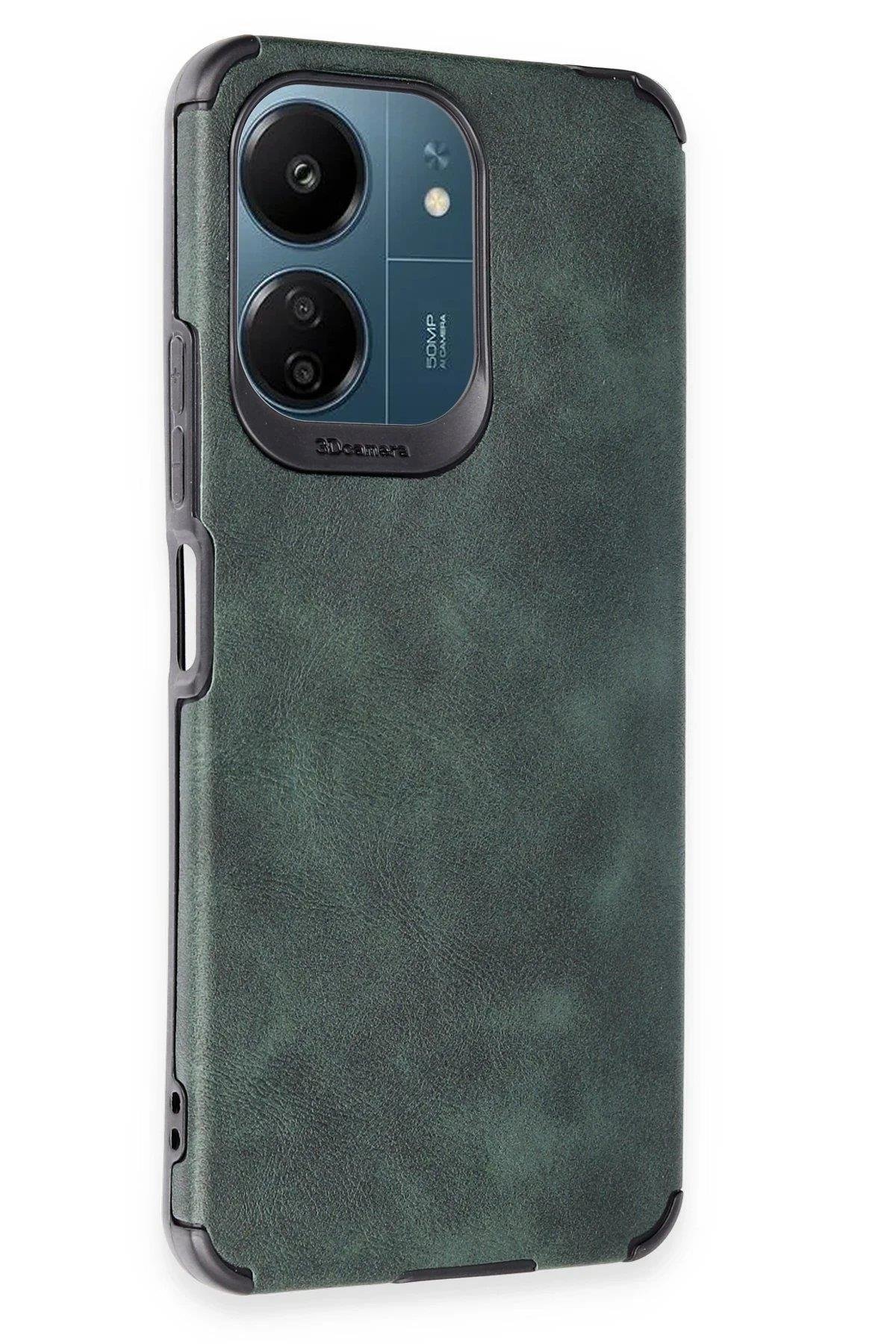 Newface Xiaomi Redmi 13C Kılıf Loop Deri Silikon - Yeşil