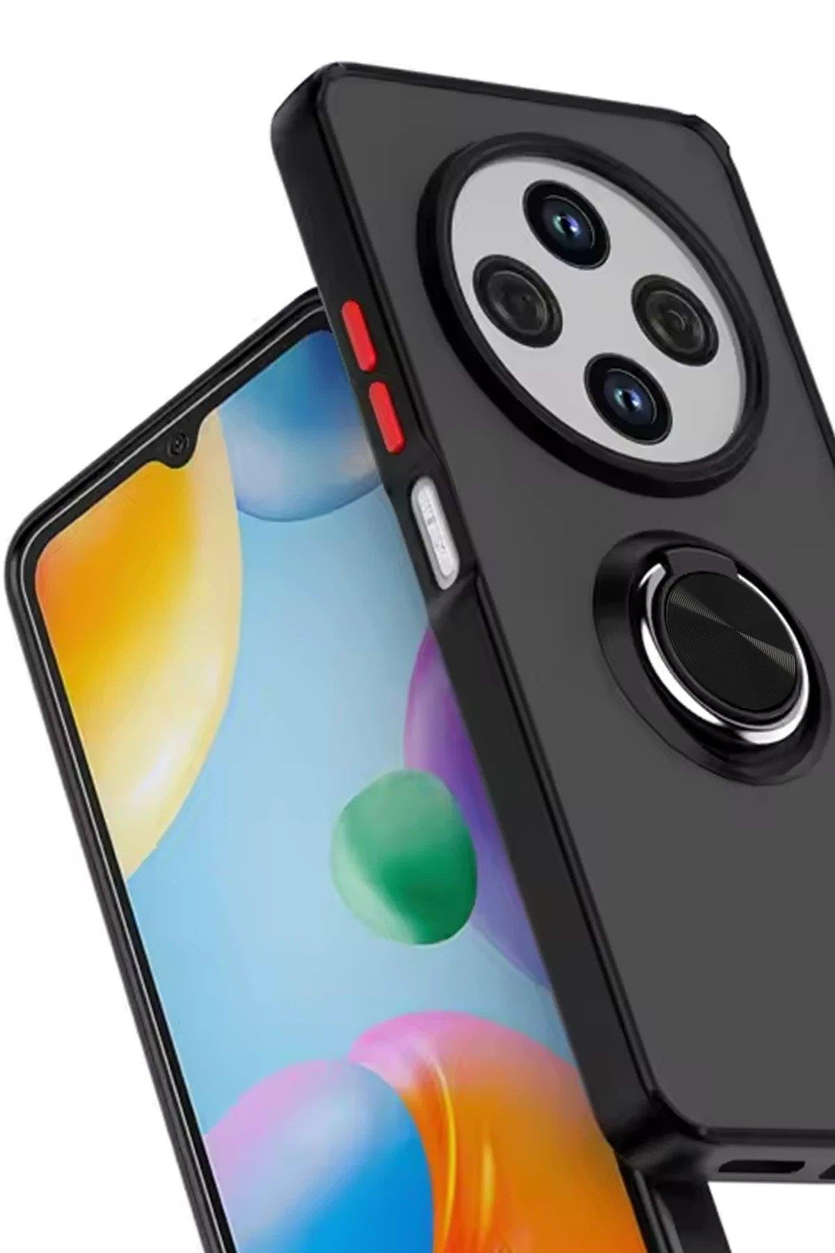 Newface Xiaomi Redmi 14C Kılıf Montreal Yüzüklü Silikon Kapak - Kırmızı