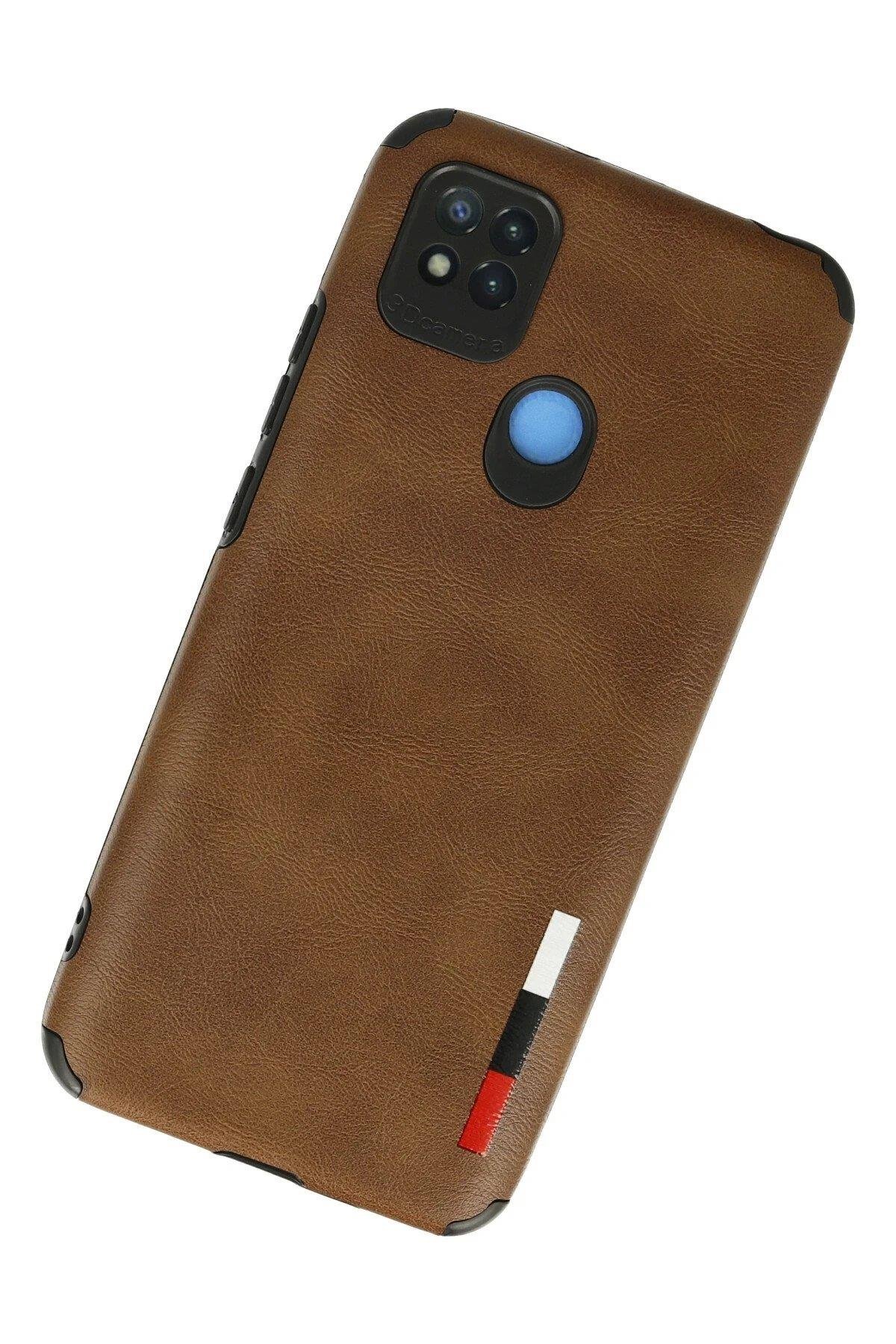 Newface Xiaomi Redmi 9C Kılıf Loop Deri Silikon - Kahverengi