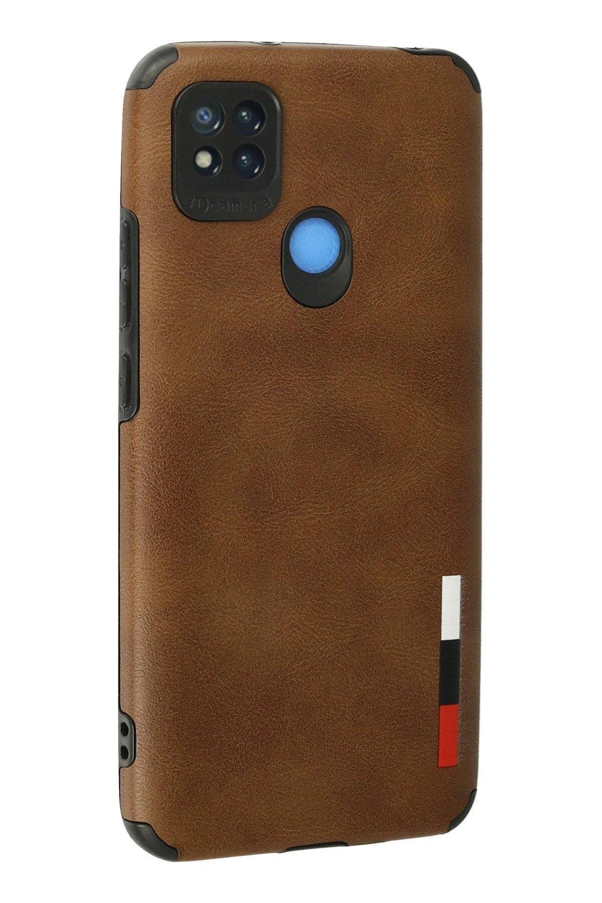 Newface Xiaomi Redmi 9C Kılıf Loop Deri Silikon - Kahverengi