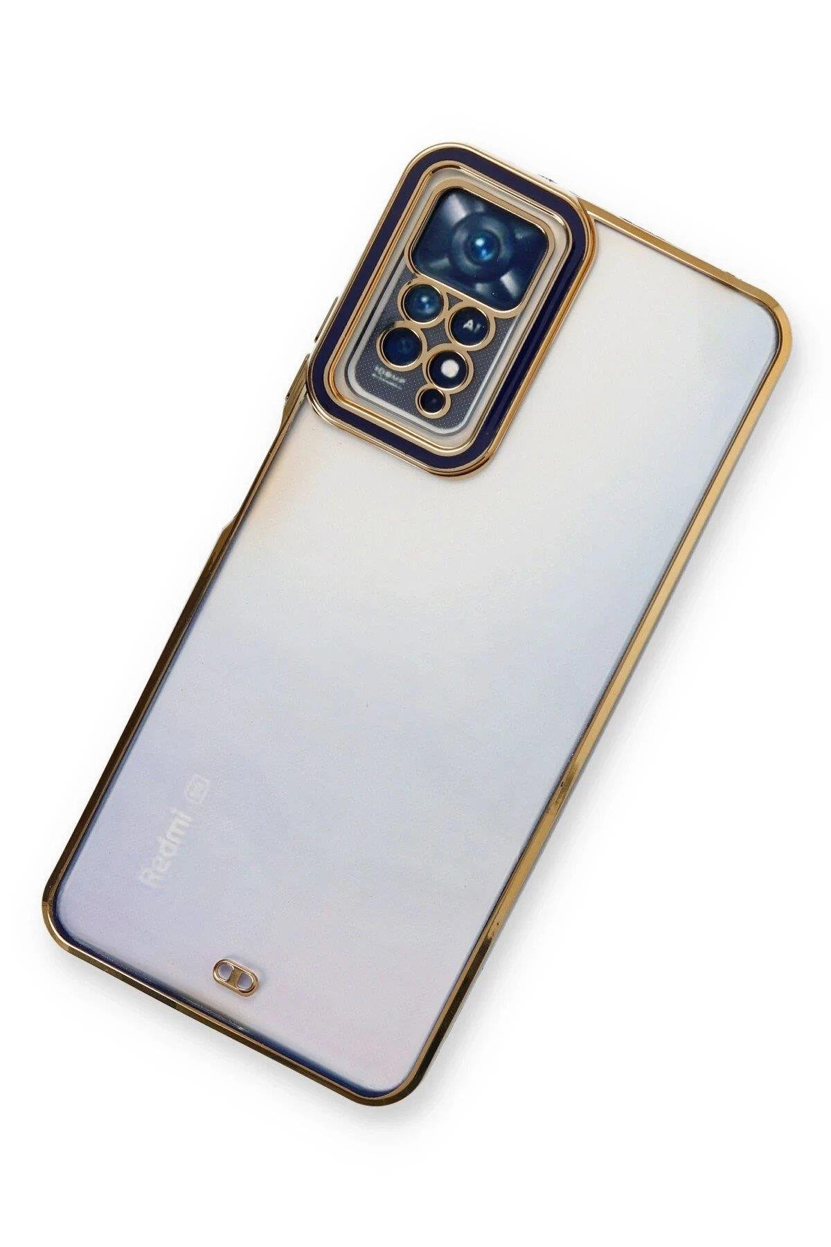 Newface Xiaomi Redmi Note 11 Pro Kılıf Liva Lens Silikon - Mavi